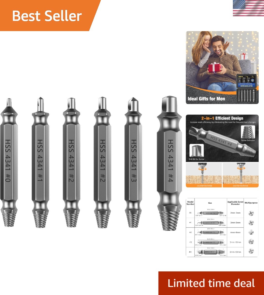 Versatile 6-Piece Screw Remover Kit – Perfect for Every Home Repair Challenge
