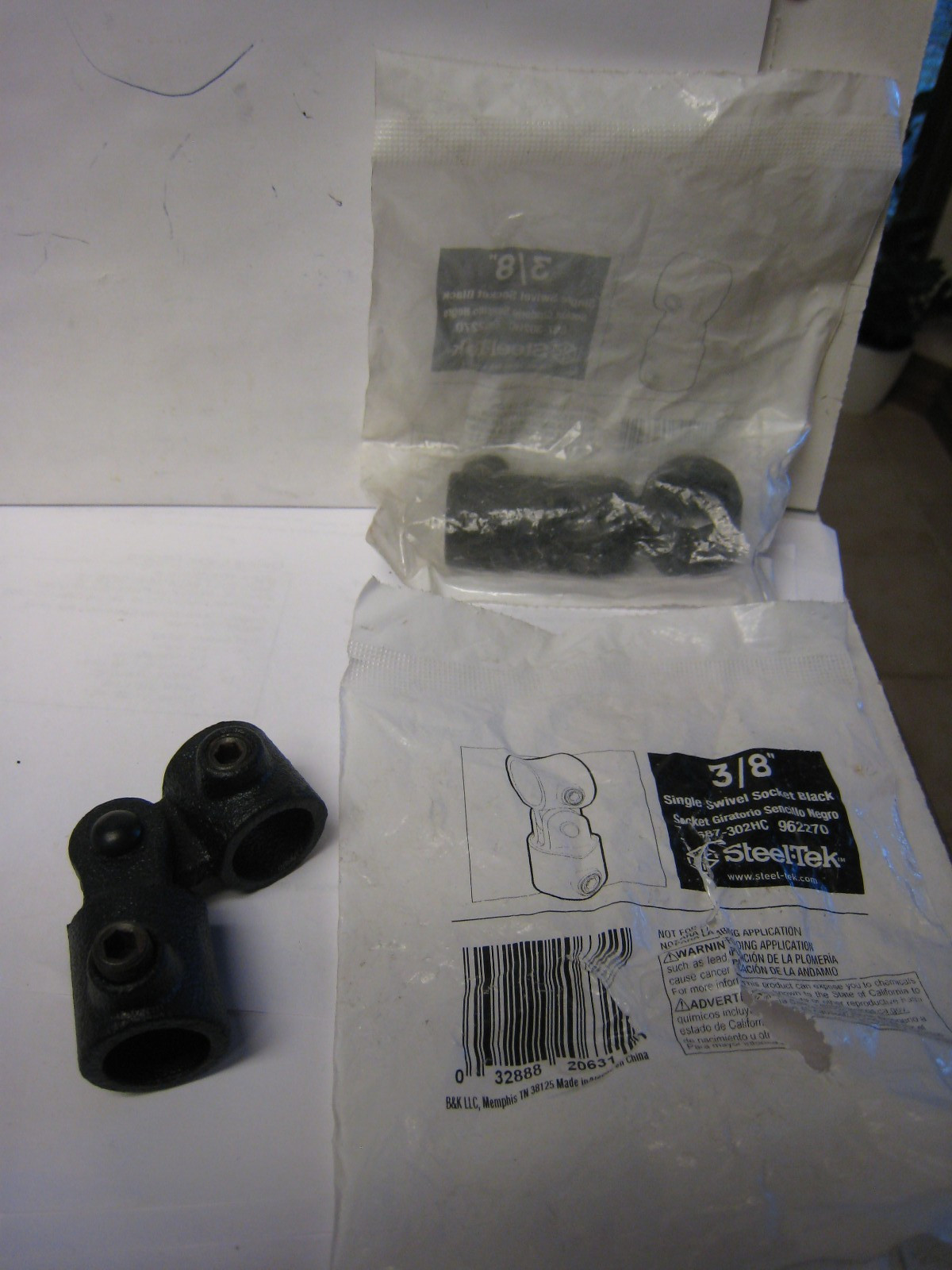 2 yes 2 X Steel•Tek 3/8” Single Swivel Socket Black- Lot of 2 X 962270