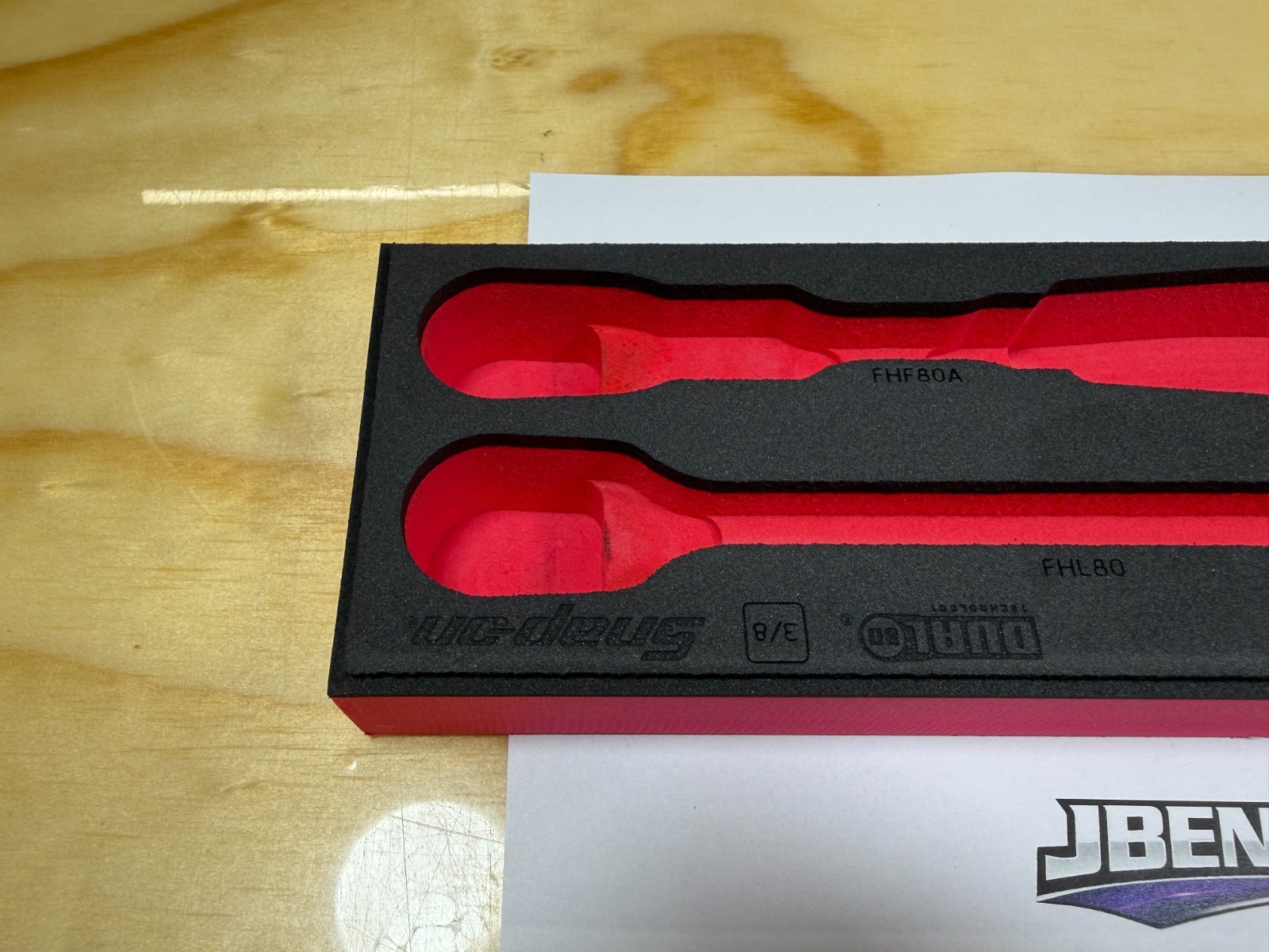 Snap-on Tools NEW RED Foam Tray for 2pc 3/8″ Drive Ratchet Set FM202RT05BR