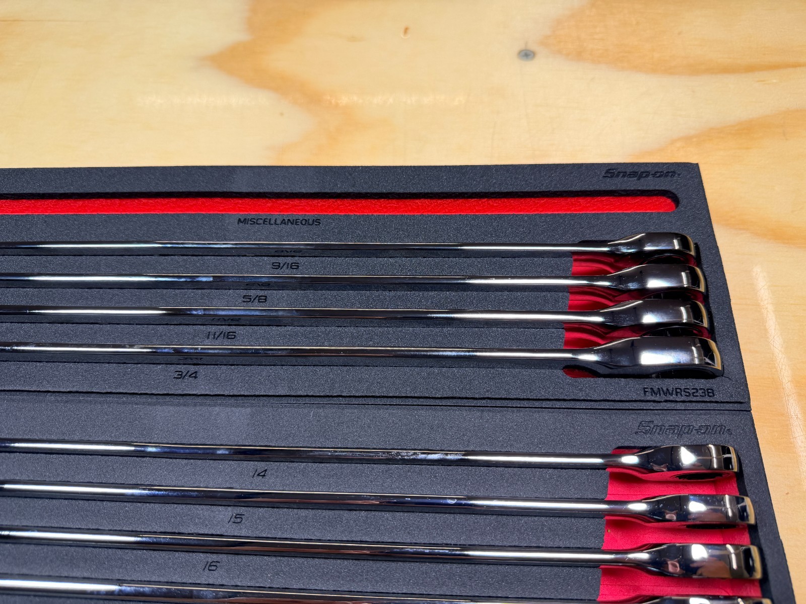Snap-on Tools 20pc SAE Metric Master High-Performance Ratcheting Wrench Foam Set
