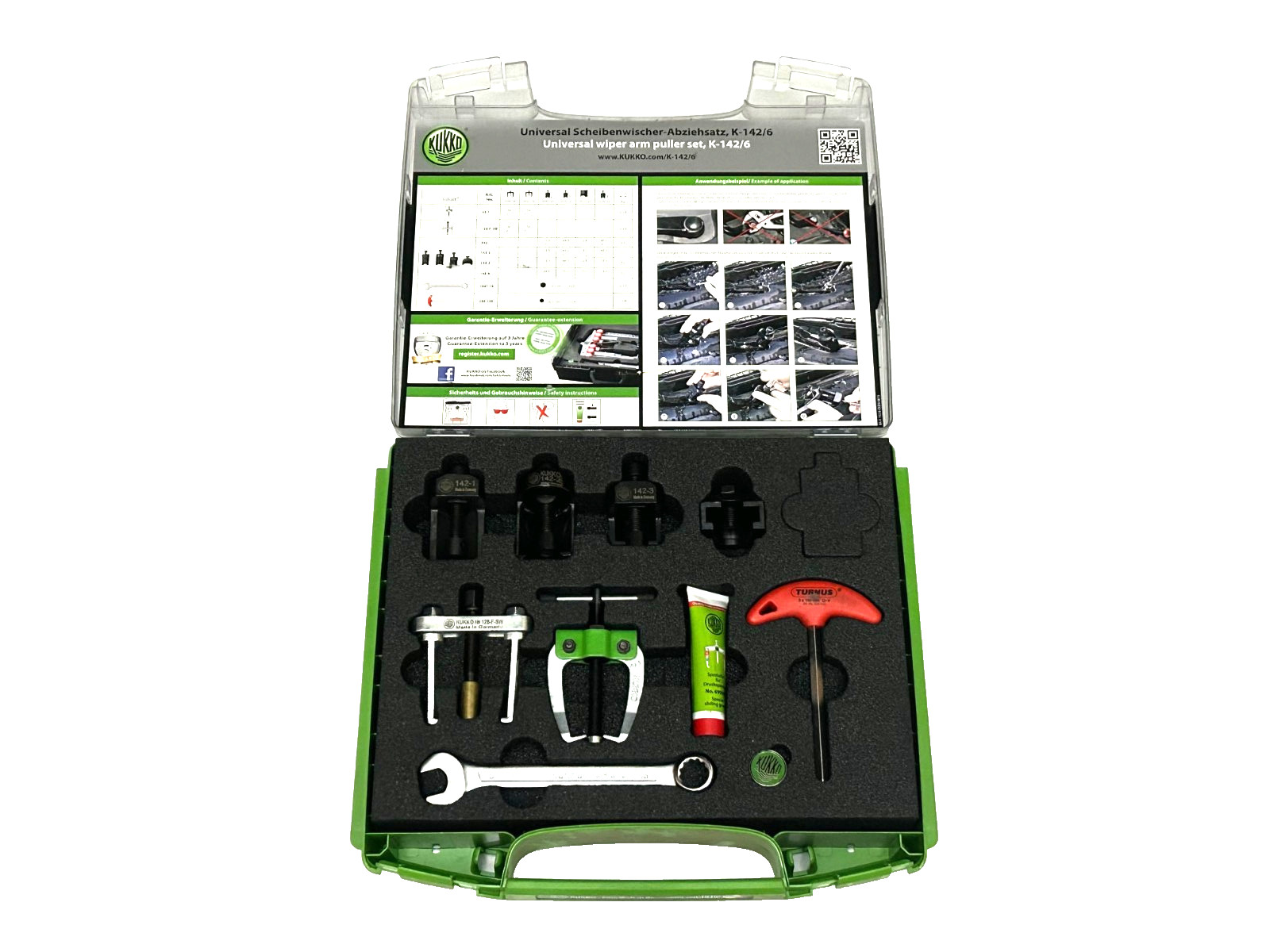 Kukko 10 Piece Manuel Universal Wiper Arm Puller Set K-142/6 GERMANY w/ Case NEW