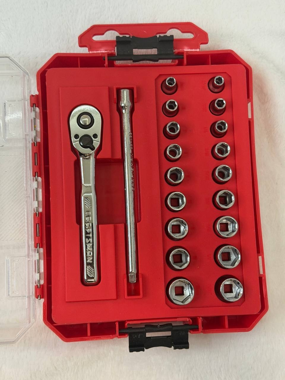 Craftsman 20Pc 1/4″ Drive Ratchet & Socket Set Tool Wrench SAE/Metric CMMT81747