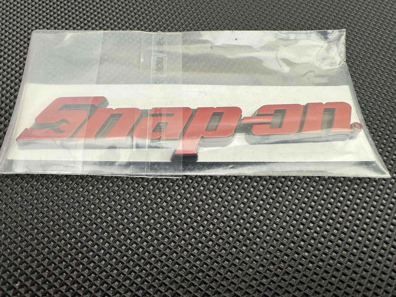 New Snap On LOGO 5” RED METAL Toolbox Roll Cab Badge Logo Emblem Sticker Decal