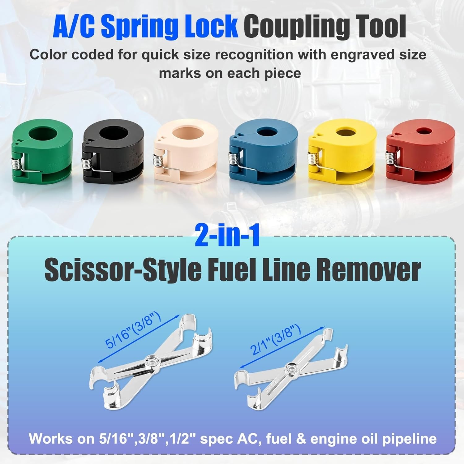45pcs Master Quick Disconnect Tool Set, Fuel Line Disconnect Tool Kit for Automo