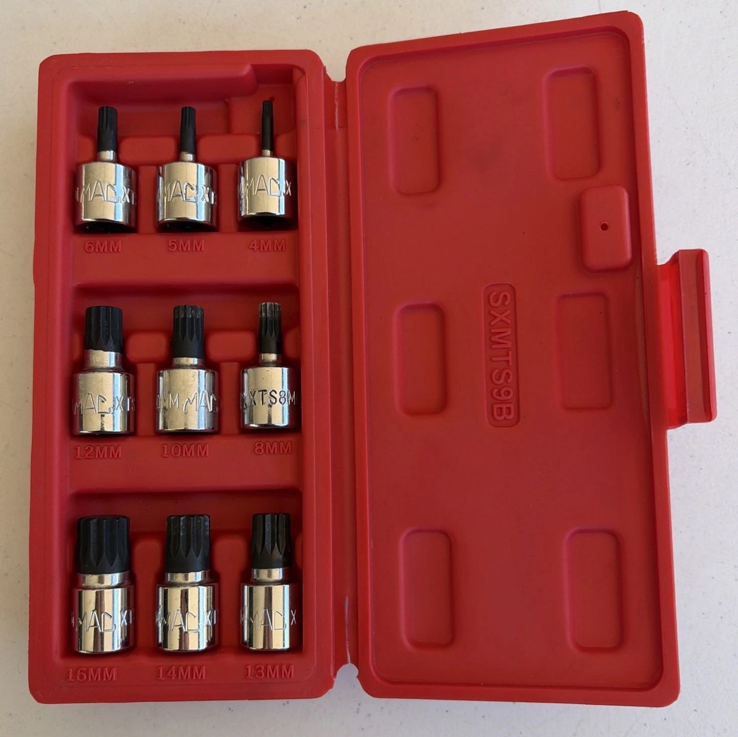 MAC Tools SXMTS9B Metric Triple Square Bit Driver Set 3/8” Drive LIKE NEW