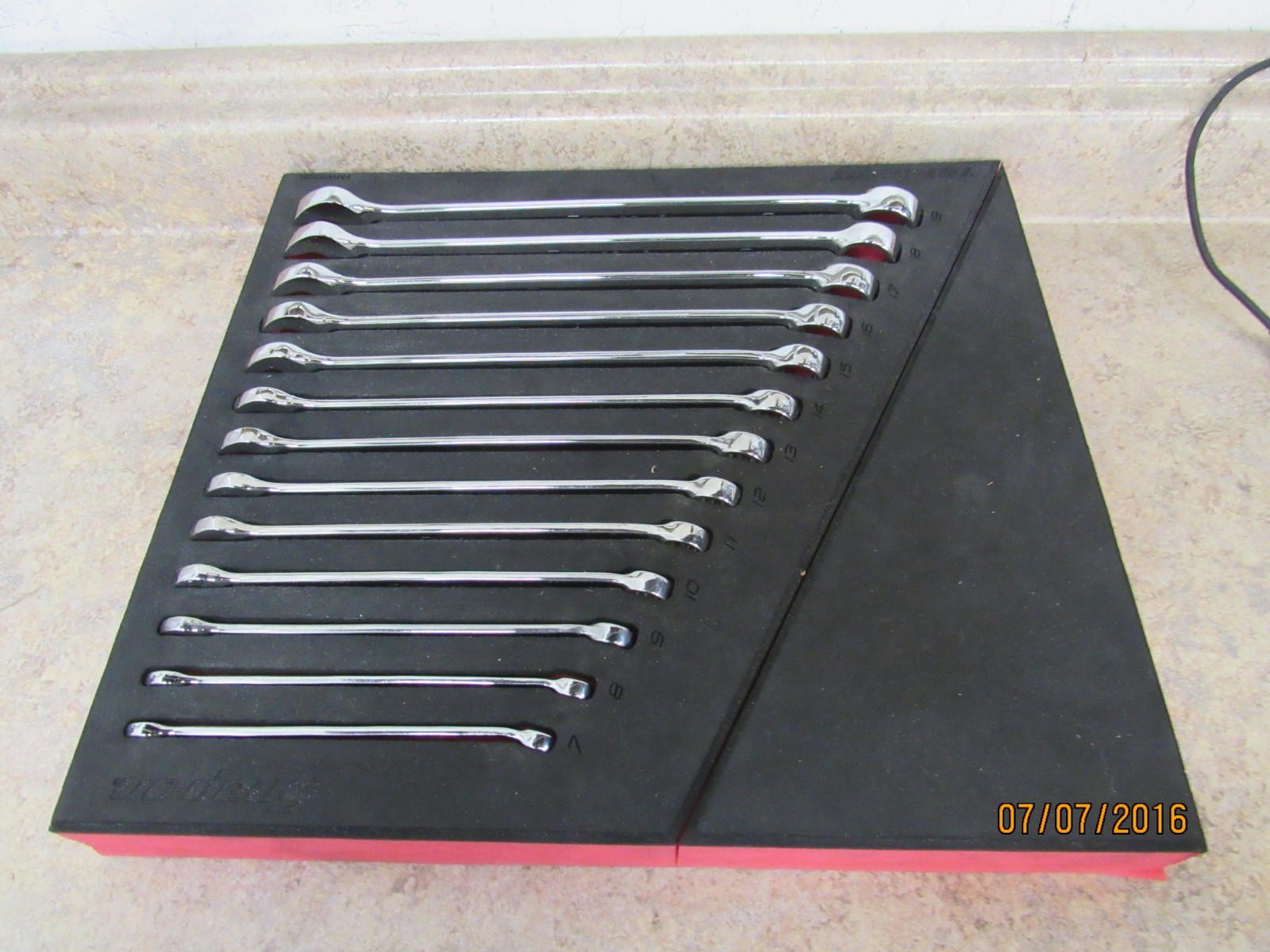 Snap-On 13pc 12 Pt Metric Flank Drive Wrench Set PRO-FI foam 7-19mm SOEXM01FMBR