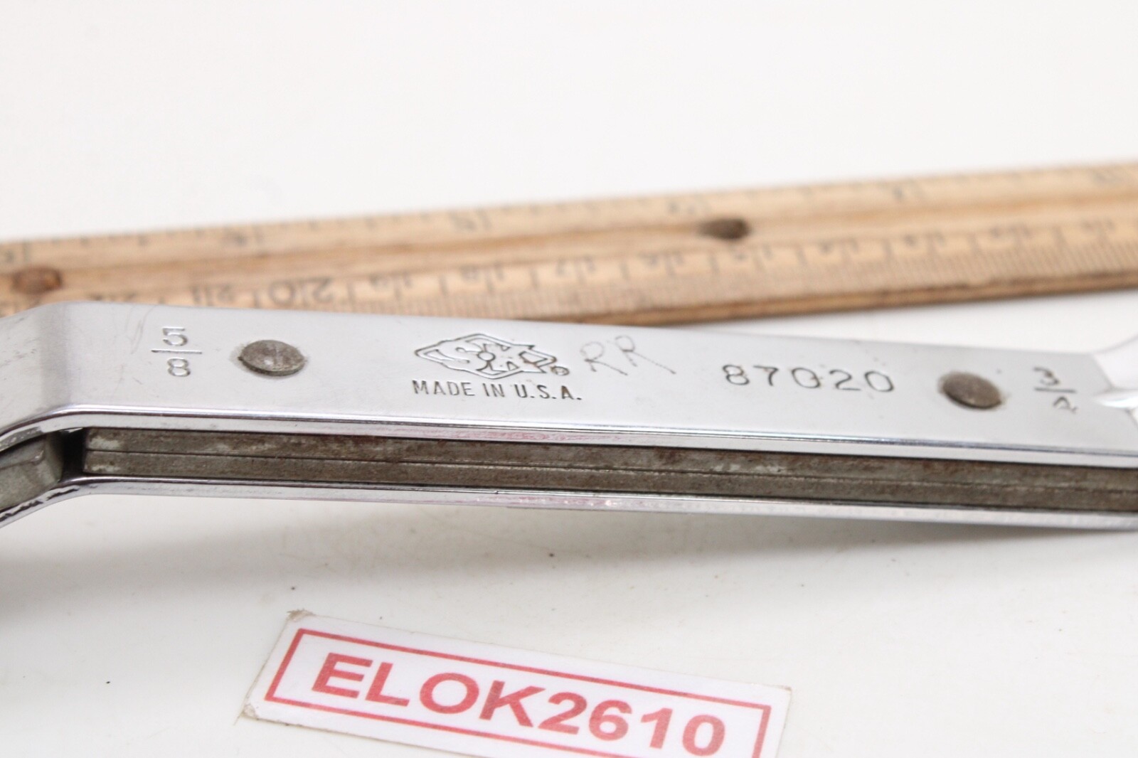 S-K 87020 5/8″ x 3/4″ 12 Point SAE Ratcheting Box End Wrench 15° Offset USA