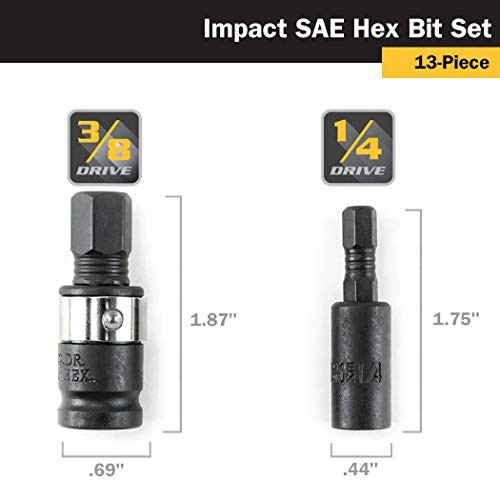 Titan 16037 13-Piece SAE Impact Grade Hex Bit Set