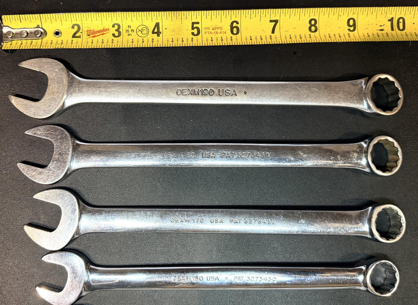 SNAP ON OEXM-SERIES 10-Pc 12-Pt Flank Drive® Combination Wrench Set 10mm-19mm