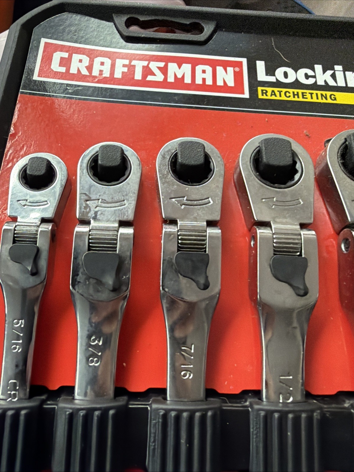 Rare Sears Craftsman USA Nos 7pc Locking Flex Ratcheting Wrench Set 42400
