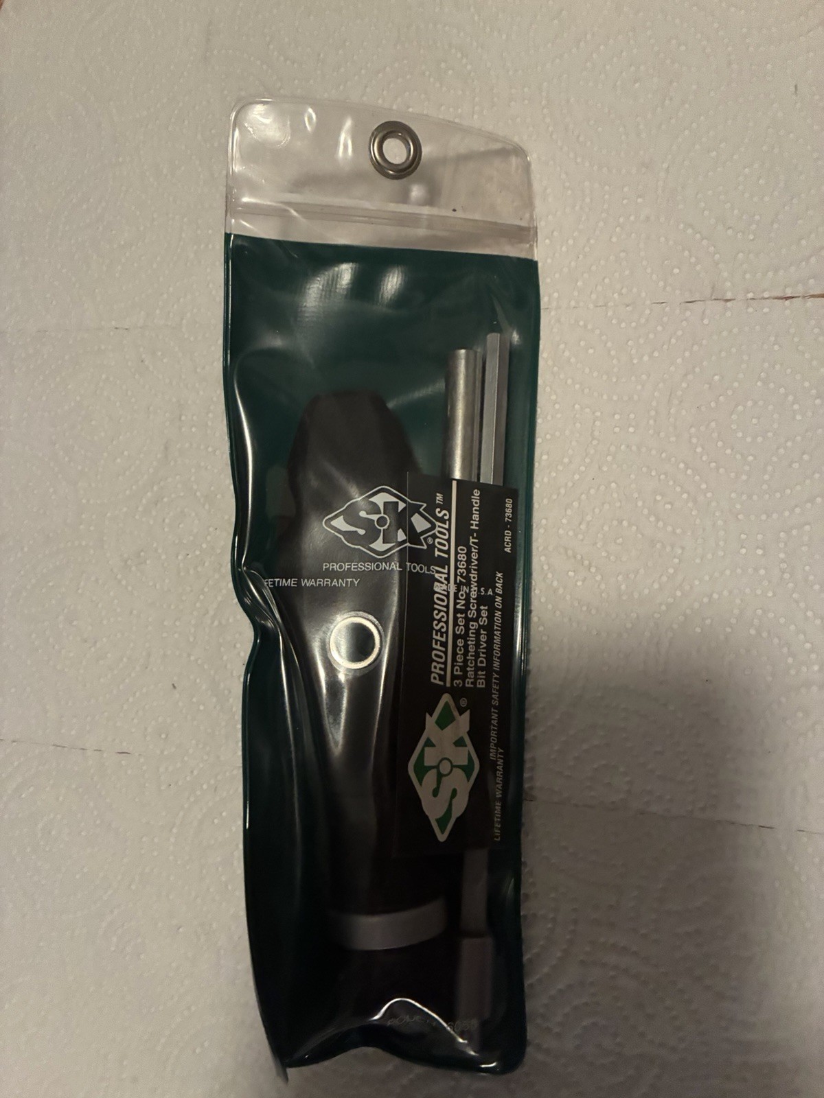 🇺🇸 SK Tools USA 73685 Hex Bit Holder Ratcheting Flex T-Handle Screwdriver, NOS