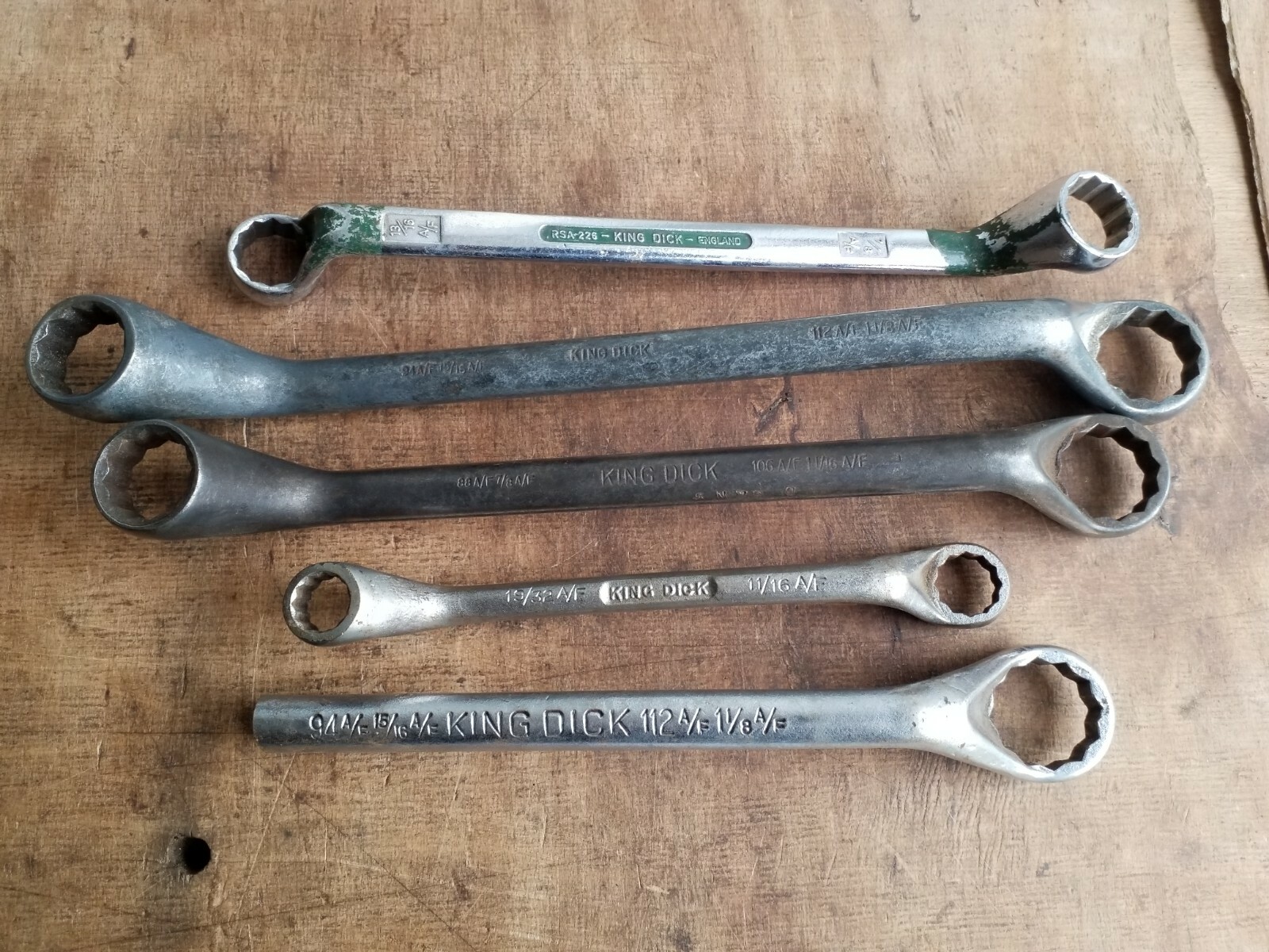 Vintage King Dick AF Ring spanners Classic Car Mechanic Bike Lot No 296