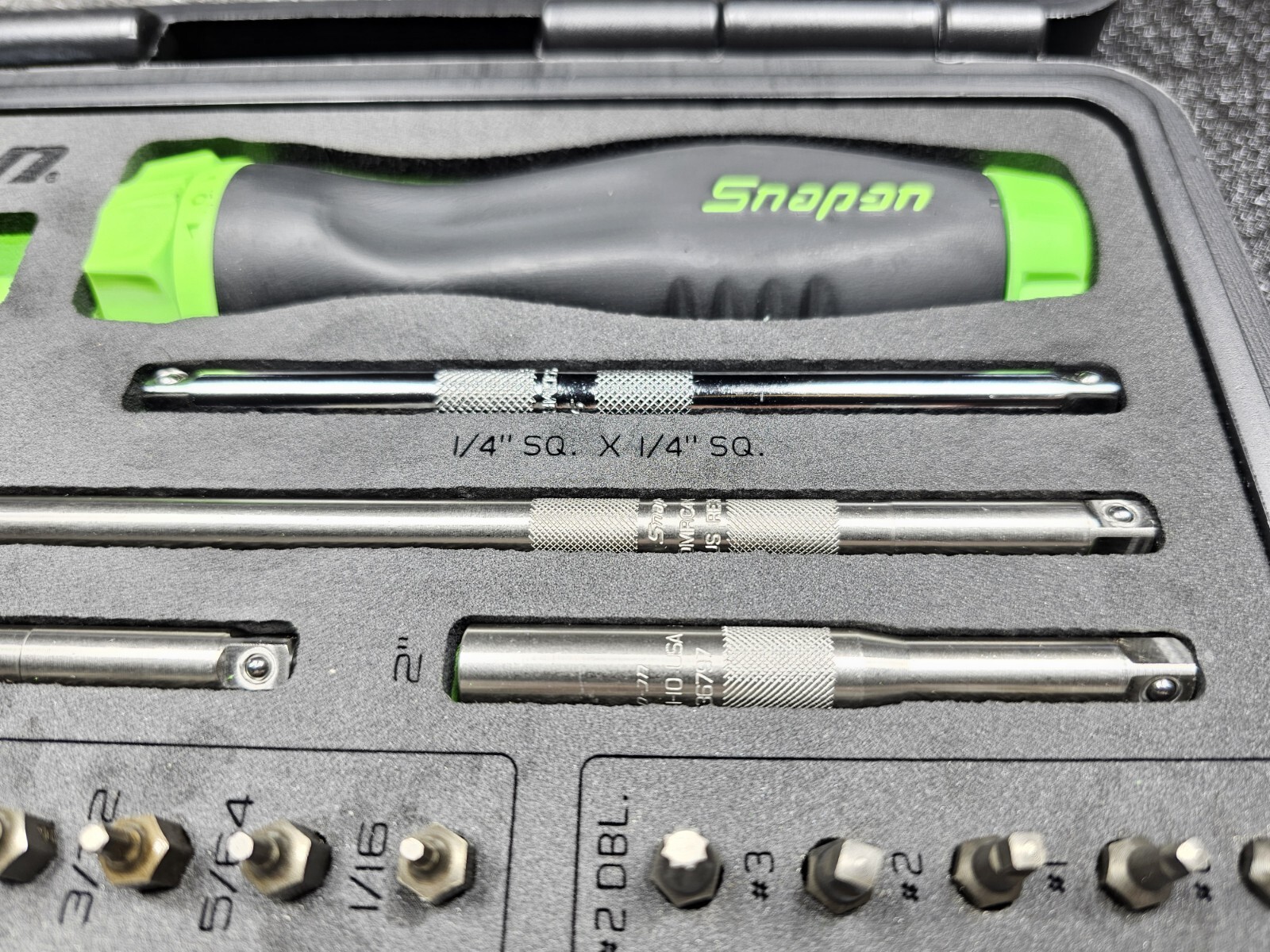 Snap-on Tools USA NEW GREEN Ratcheting Screwdriver Master Set w/Case SGDMRC44FG