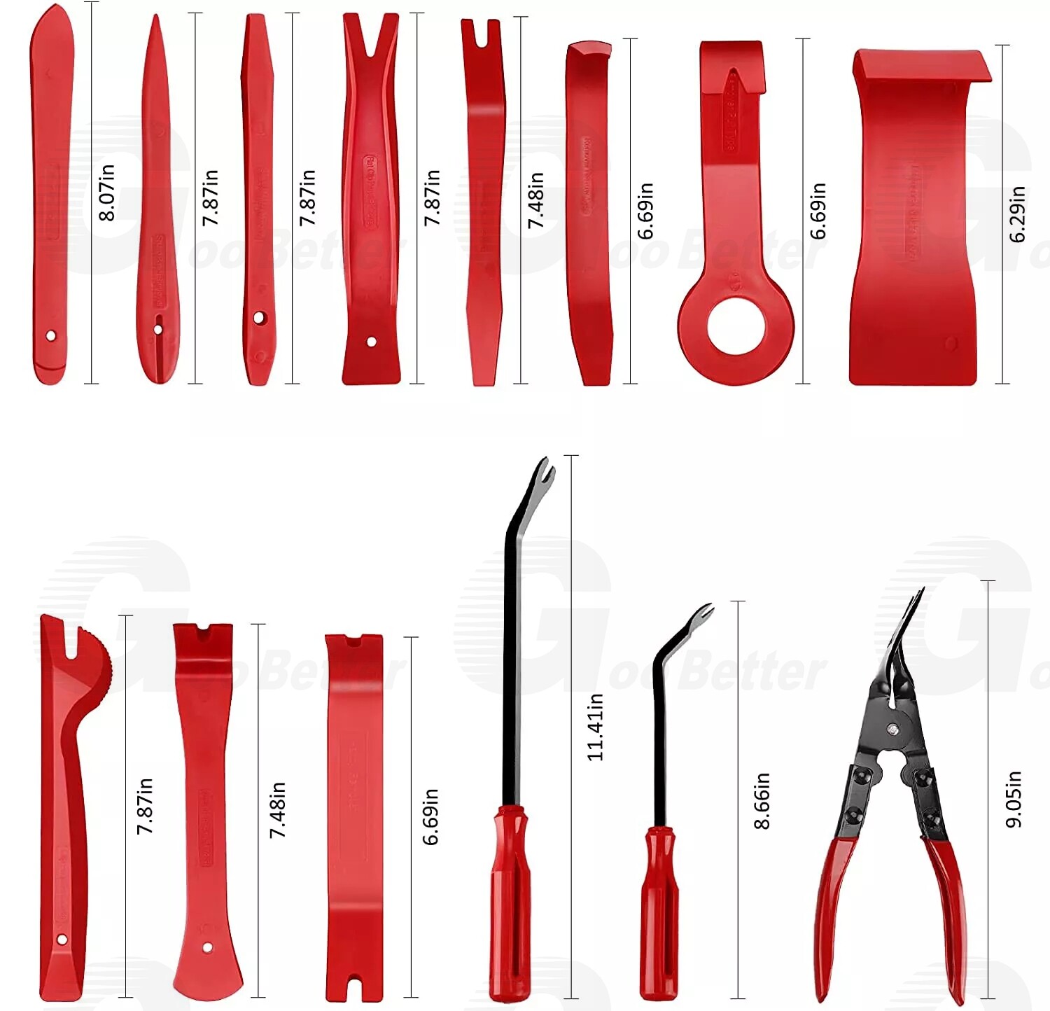 19pcs Car Trim Removal Tool Kit Radio Hand Pry Panel Door Interior Clip Plastic