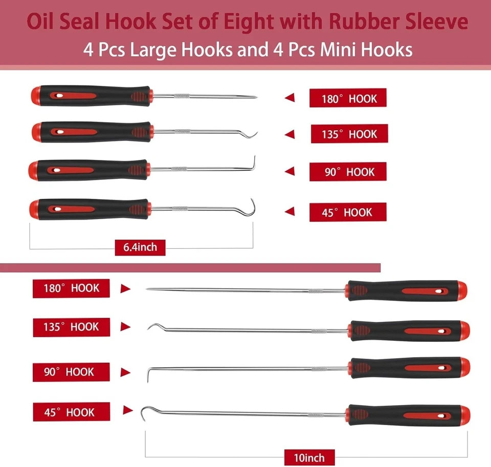 8 Pieces Pick Set, Pick Tool, Precision Automotive Hook Sleeve for Automotive Oi