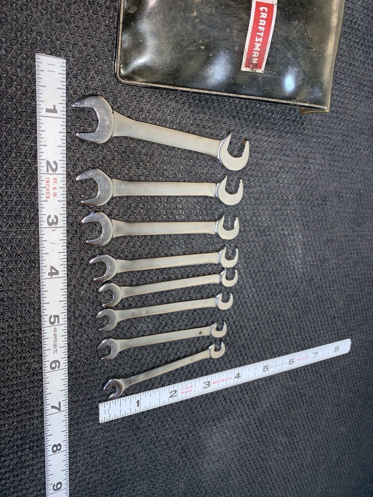 Craftsman 8 Pc Open End Ignition Wrench Set #9 4306 Vintage V Series