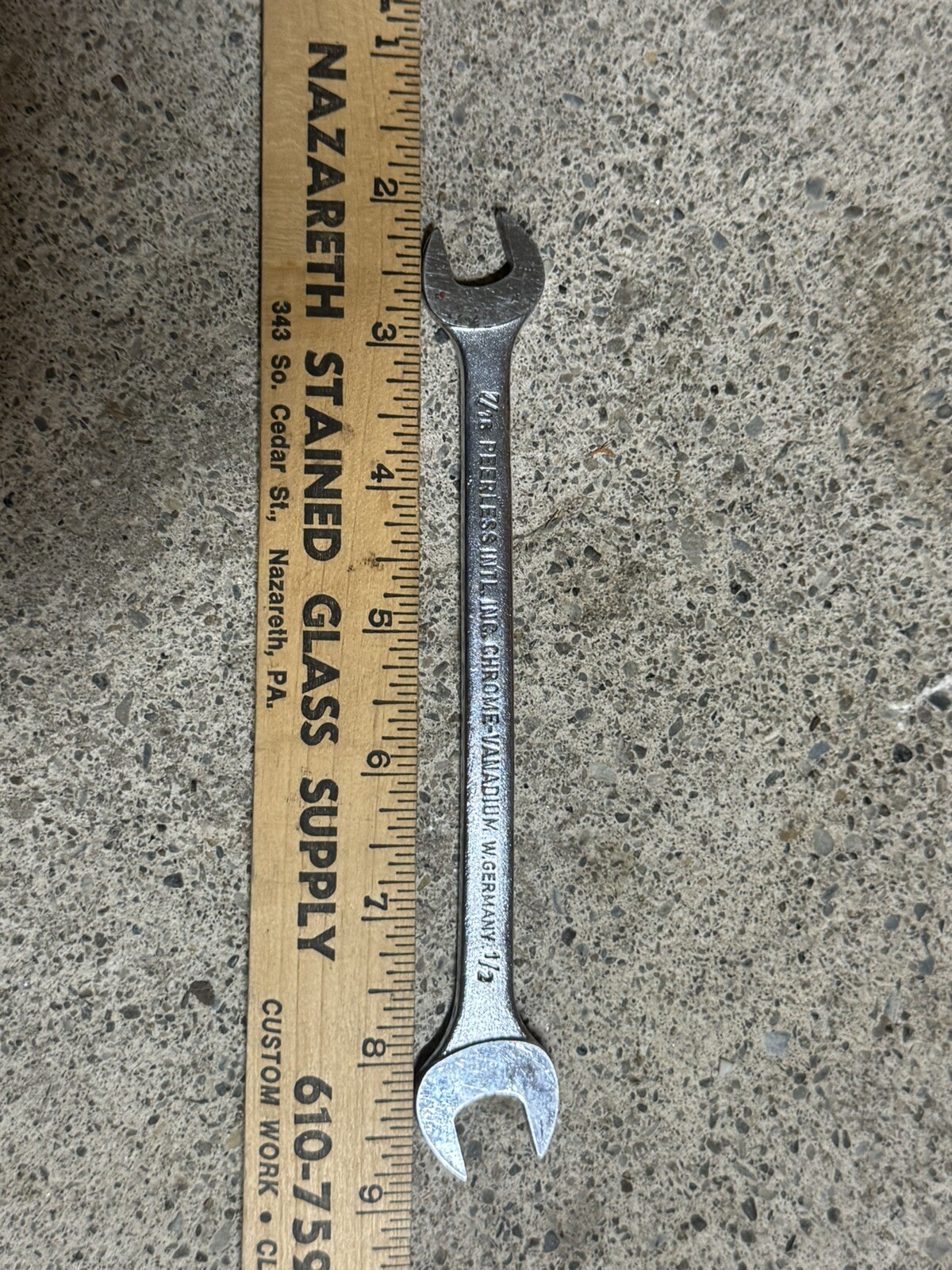 Peerless Wrench 7/16 1/2 Open End W. Germany Continental American 0e102