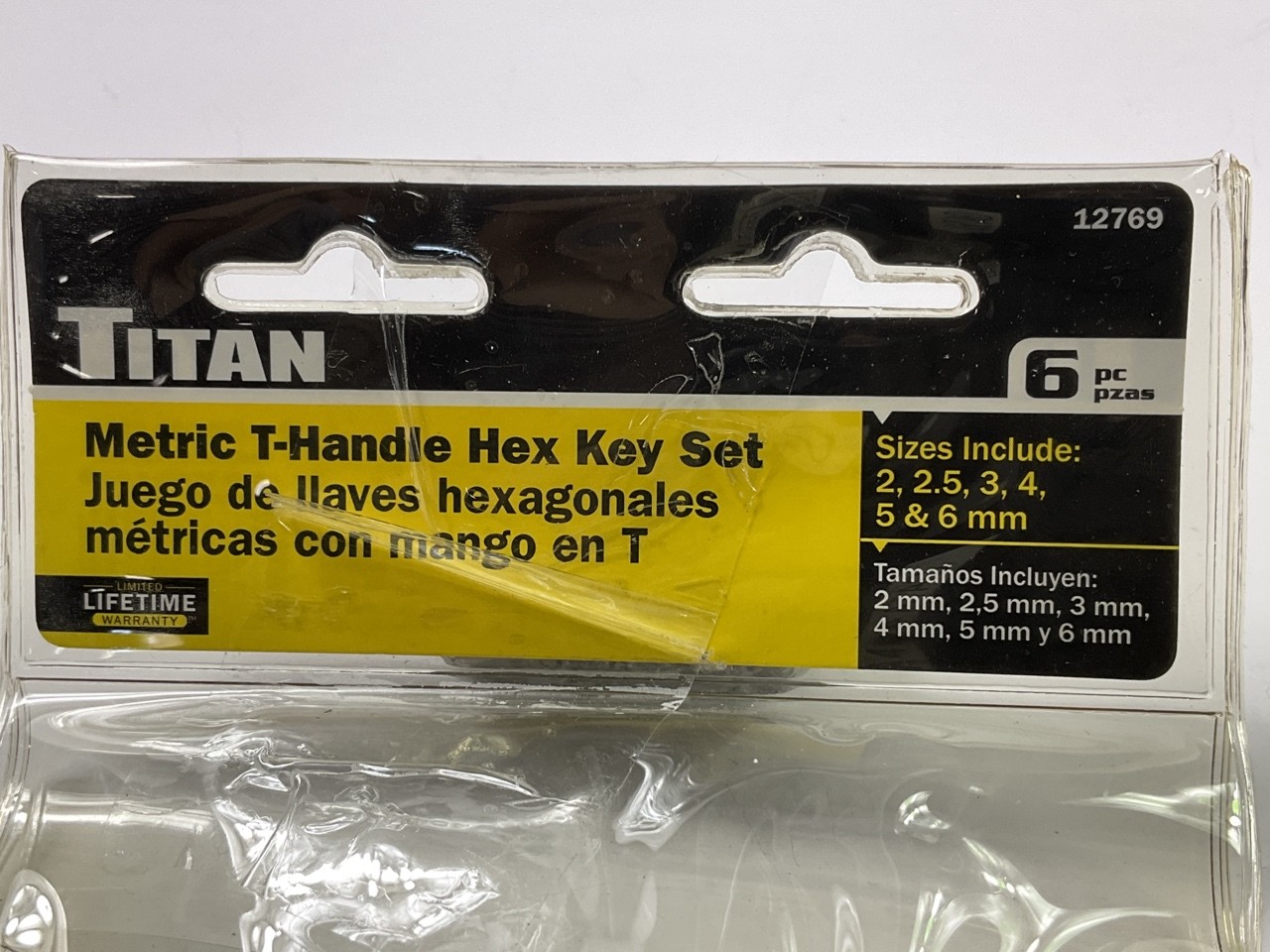 Titan 12769 6-Piece 2 To 6 Mm Metric Dipped Loop T-Handle Hex Key Set