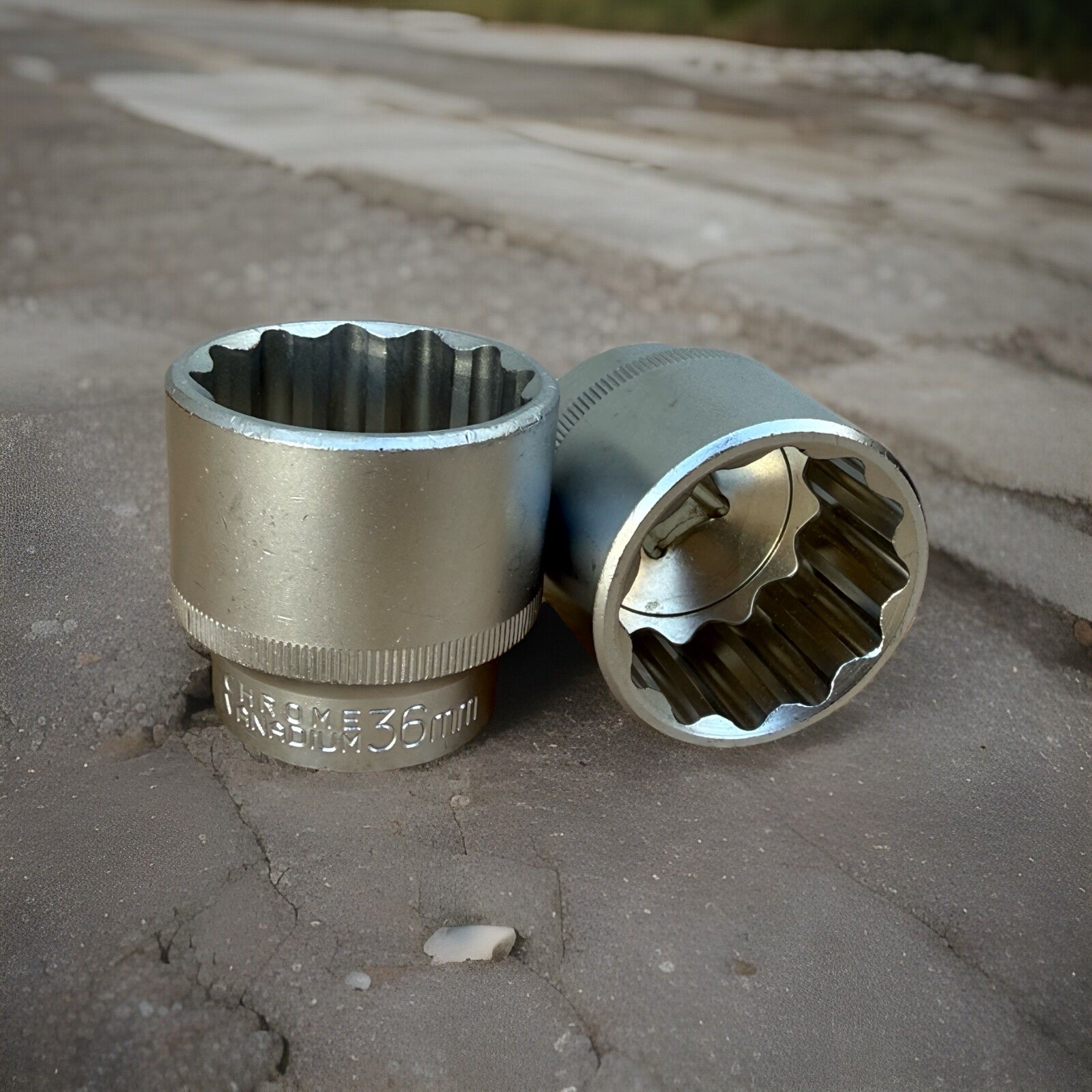1/2” Drive 34mm & 36mm Sockets 12pt Low Profile Gear Socket 45mm Cr-V