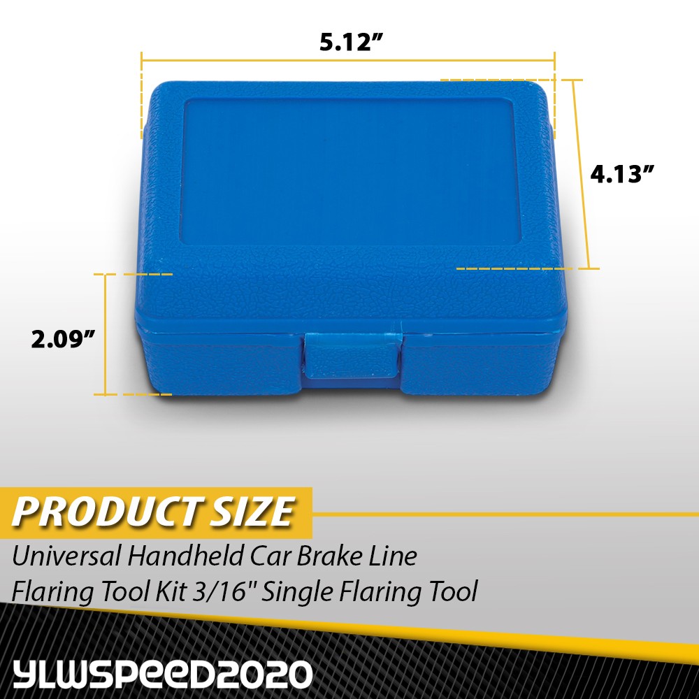 Universal Handheld Car Brake Line Flaring Tool Kit 3/16» Double Flare + Storage