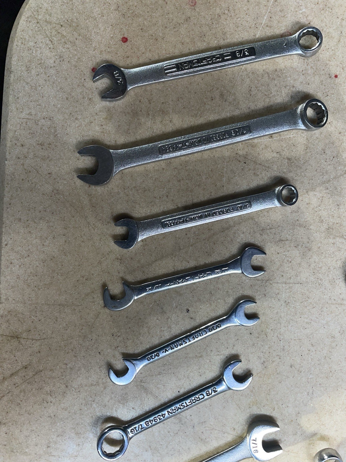 Lot of 36 Craftsmen Wrenches 27 SAE/9 Metric 1″ to 3/32″ Assorted