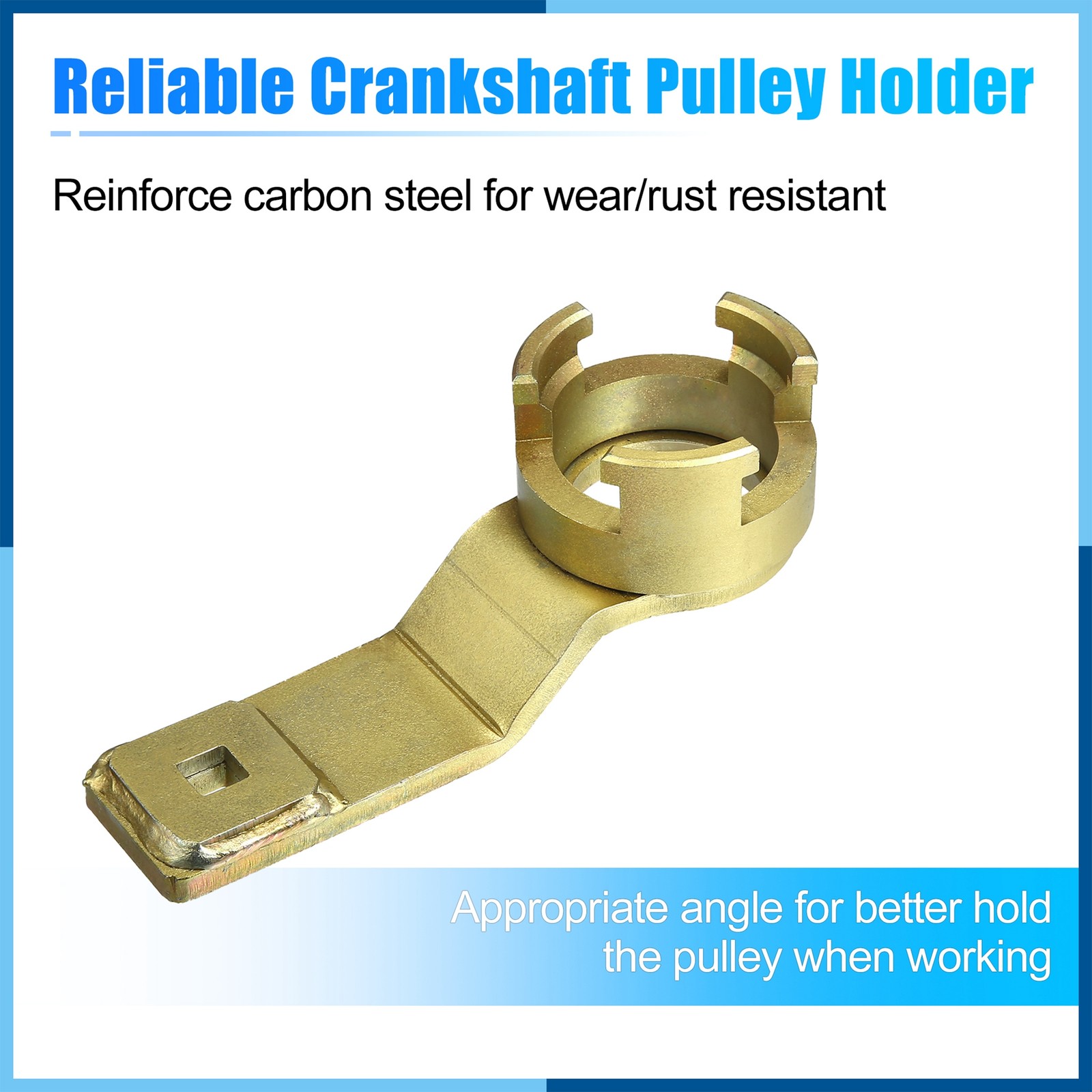 Crankshaft Pulley Holding Tool Replacement for Ford 1.8 2.0 2.3 Bronze Tone