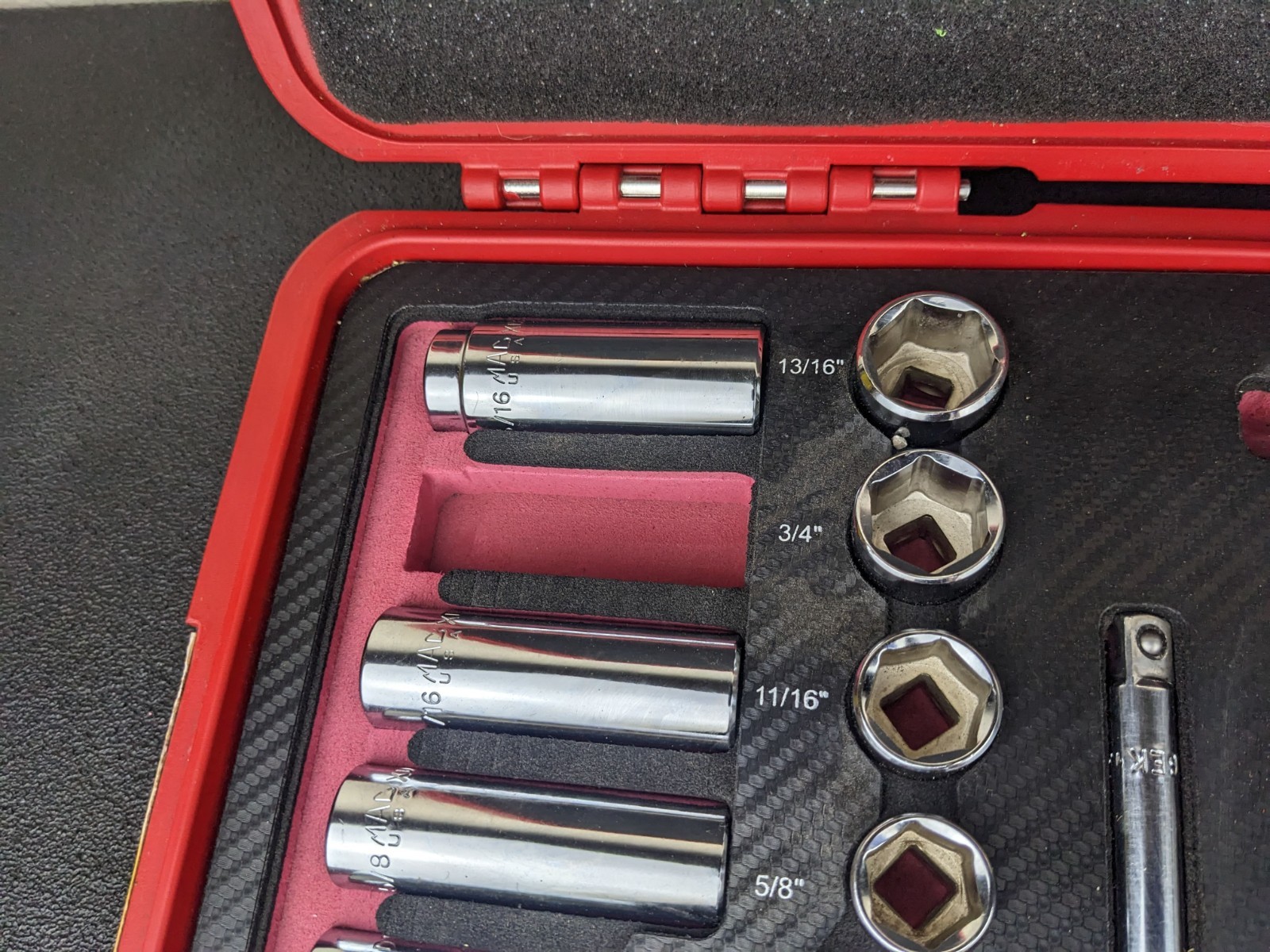 #bn926 Mac Tools SAE Metric Deluxe 3/8″ Drive General Service Set Socket Case