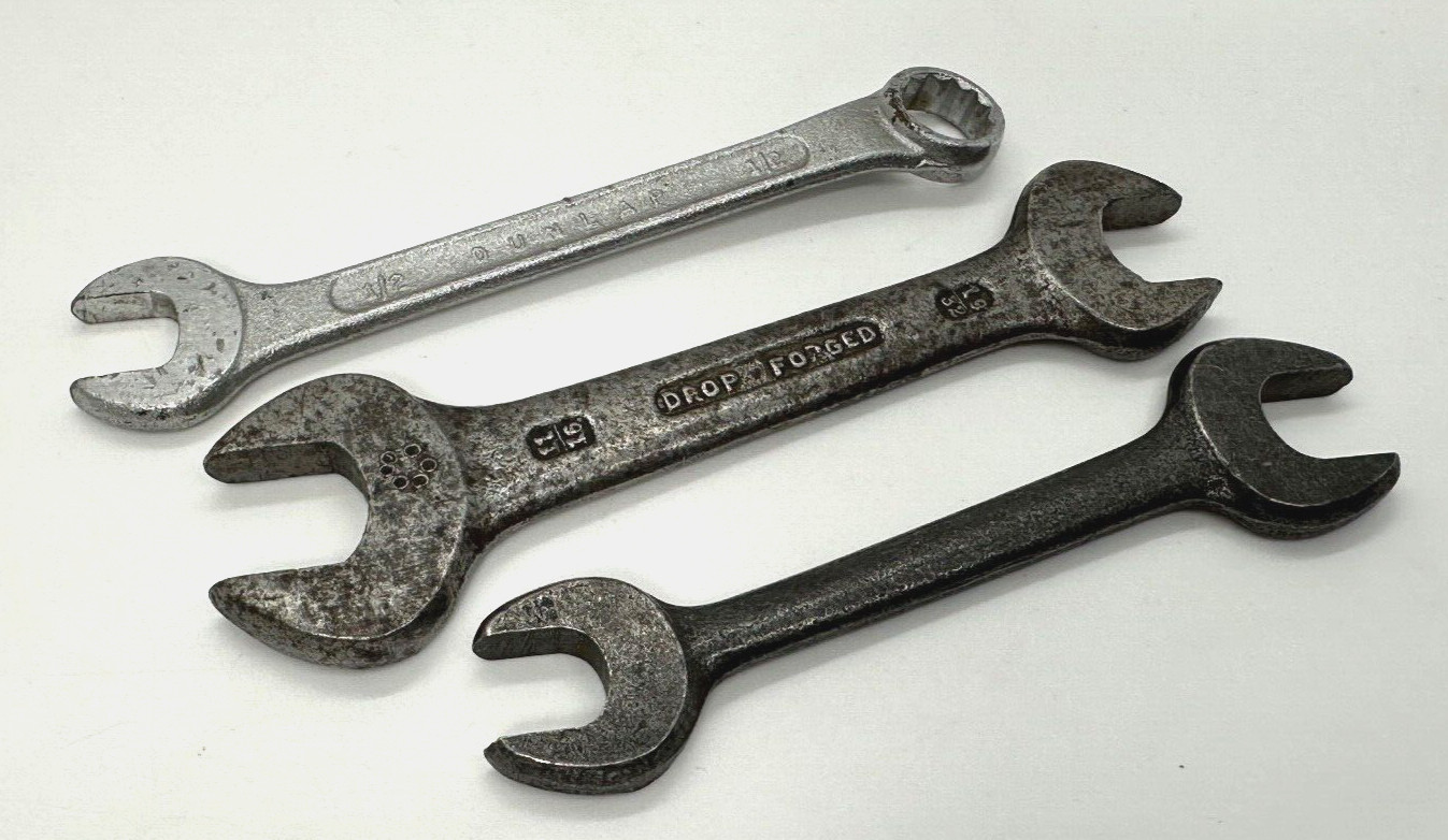 🇺🇸 Vintage USA Offset Open Combo Wrench Set Buffalo Barcalo Lot Antique Open