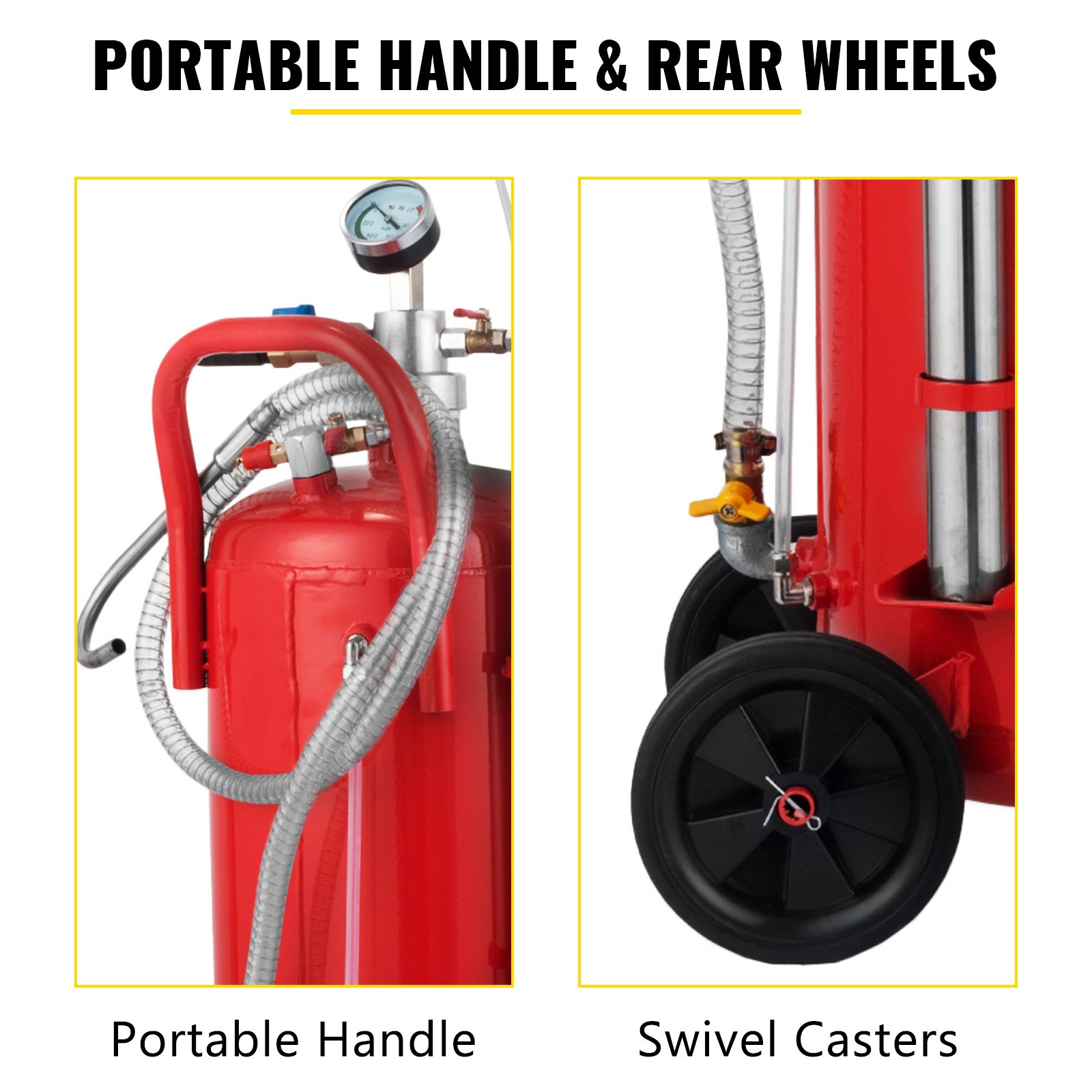 5 Gallon Portable Air Pneumatic Waste Oil Garage Extractor Drain Tank