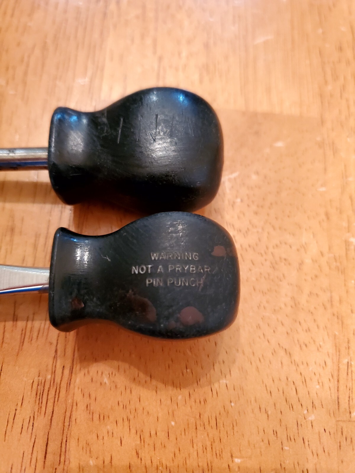 Snap On #2 Phillips Flat Head Stubby Black Handle Screw Drivers Lot Of 2