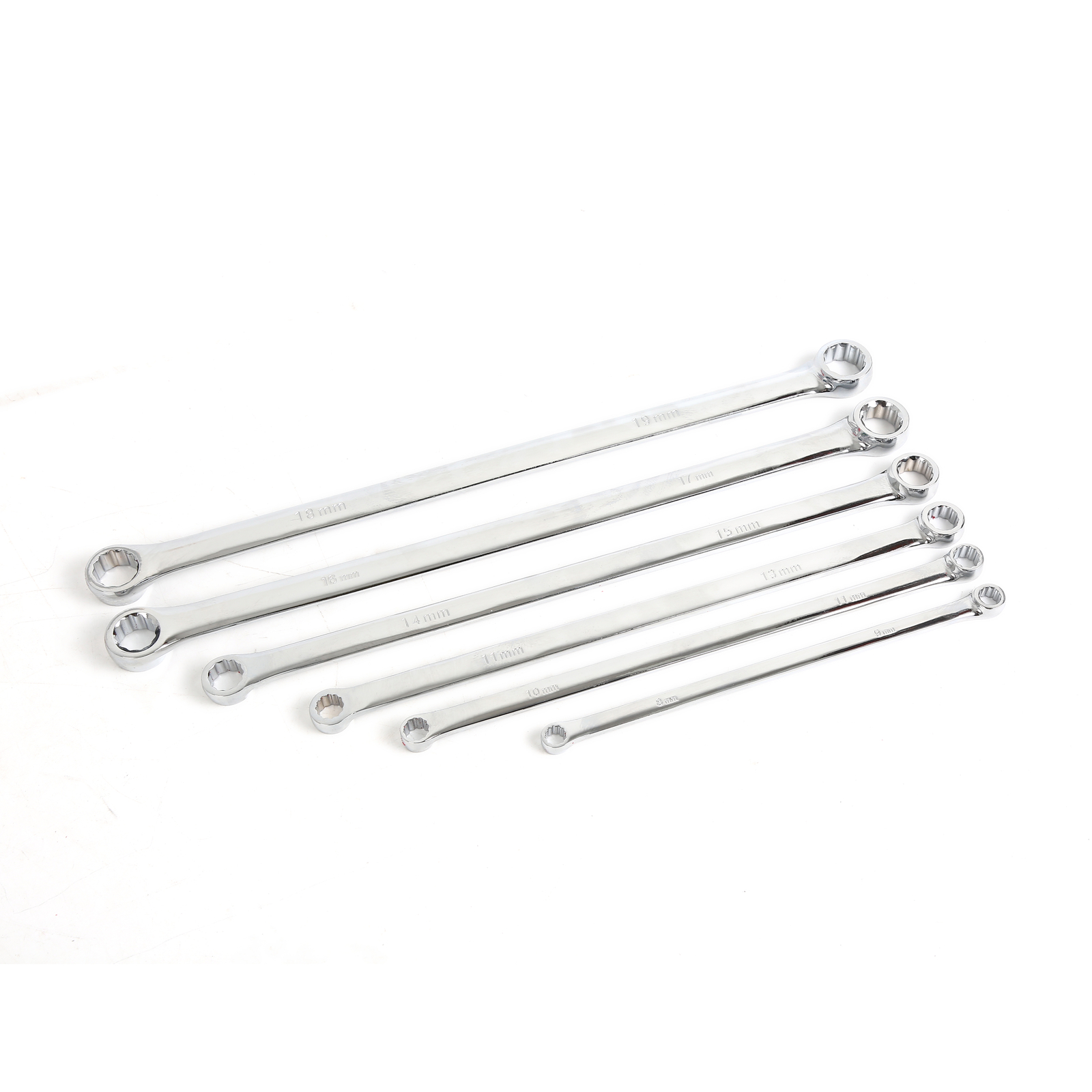 Extra Long 6PCS Box End Wrench Set, Metric Durable Aviation Spanner CRV 8mm-19mm