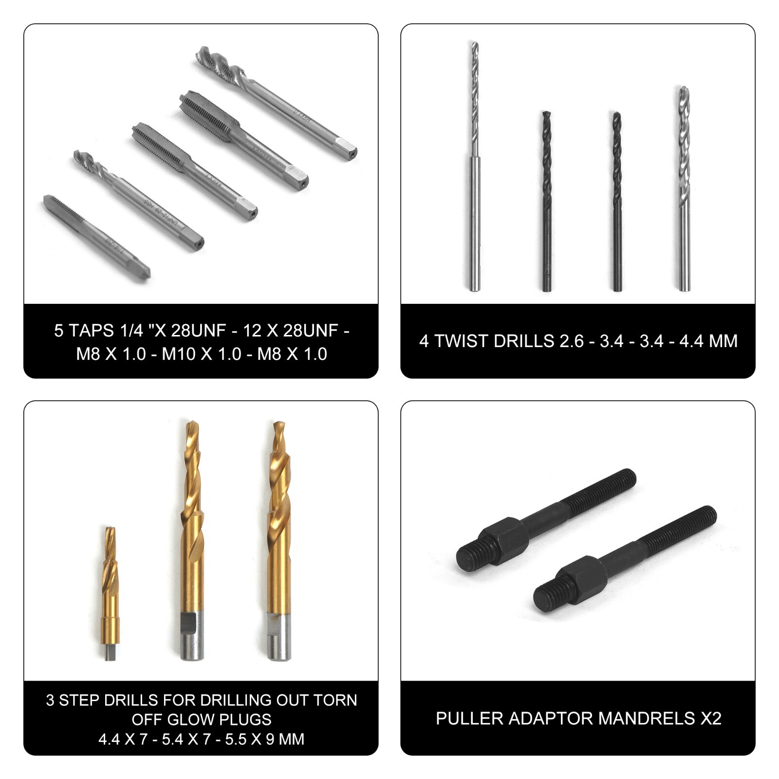 41 Pieces Glow Plug Assembly and Disassembly Tool Glow Plug Thread Repair Set