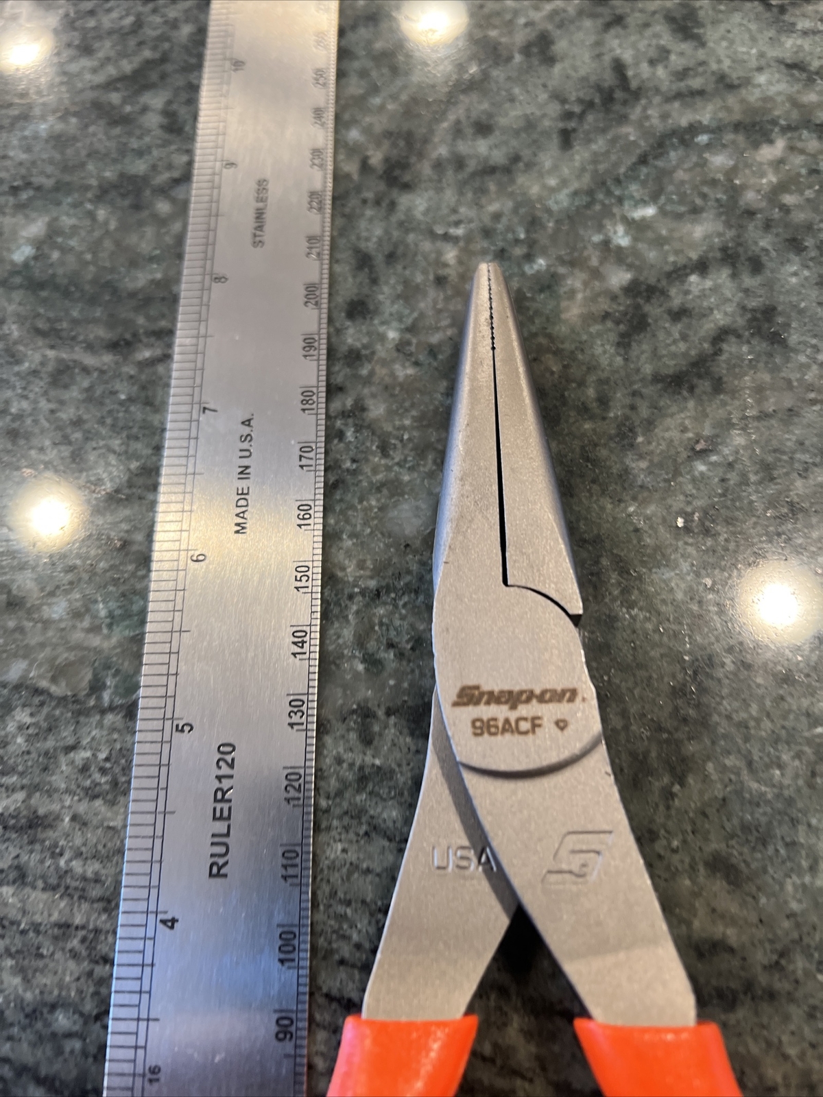 Snap-On 96acf 8″ talon grip needle nose pliers orange new