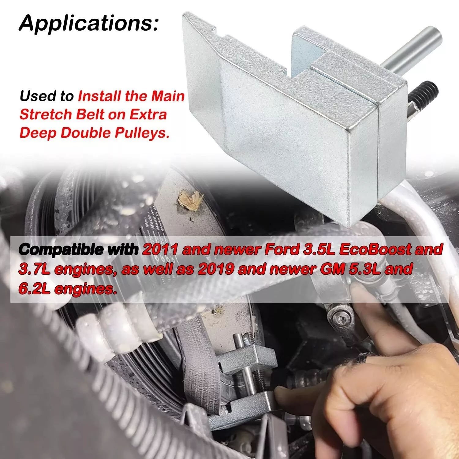 59350 STRETCH BELT INSTALLER TOOL FOR EXTRA DEEP DOUBLE PULLEYS