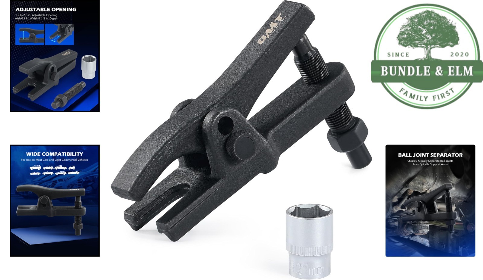 Automotive Ball Joint Extractor with Adjustable Fit for Most Vehicles