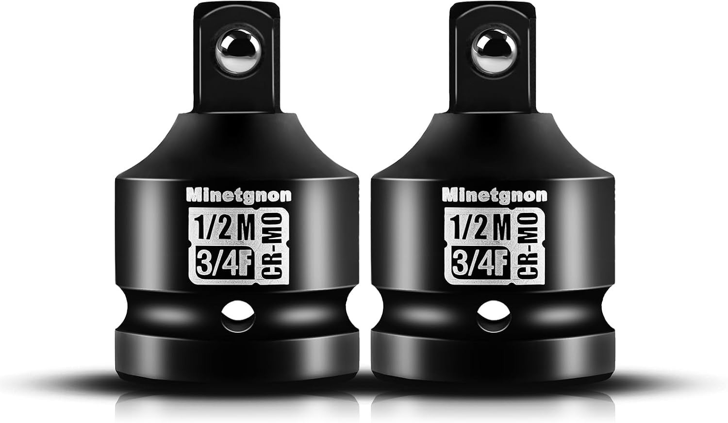 3/4″ to 1/2″ Impact Socket Adapter Set, 2PCS Chrome Molybdenum Steel