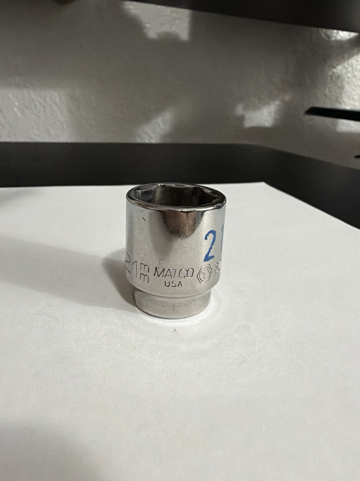 Matco Tools USA B21M6A 21mm Metric Shallow Socket 3/8″ Drive 6 Point Chrome