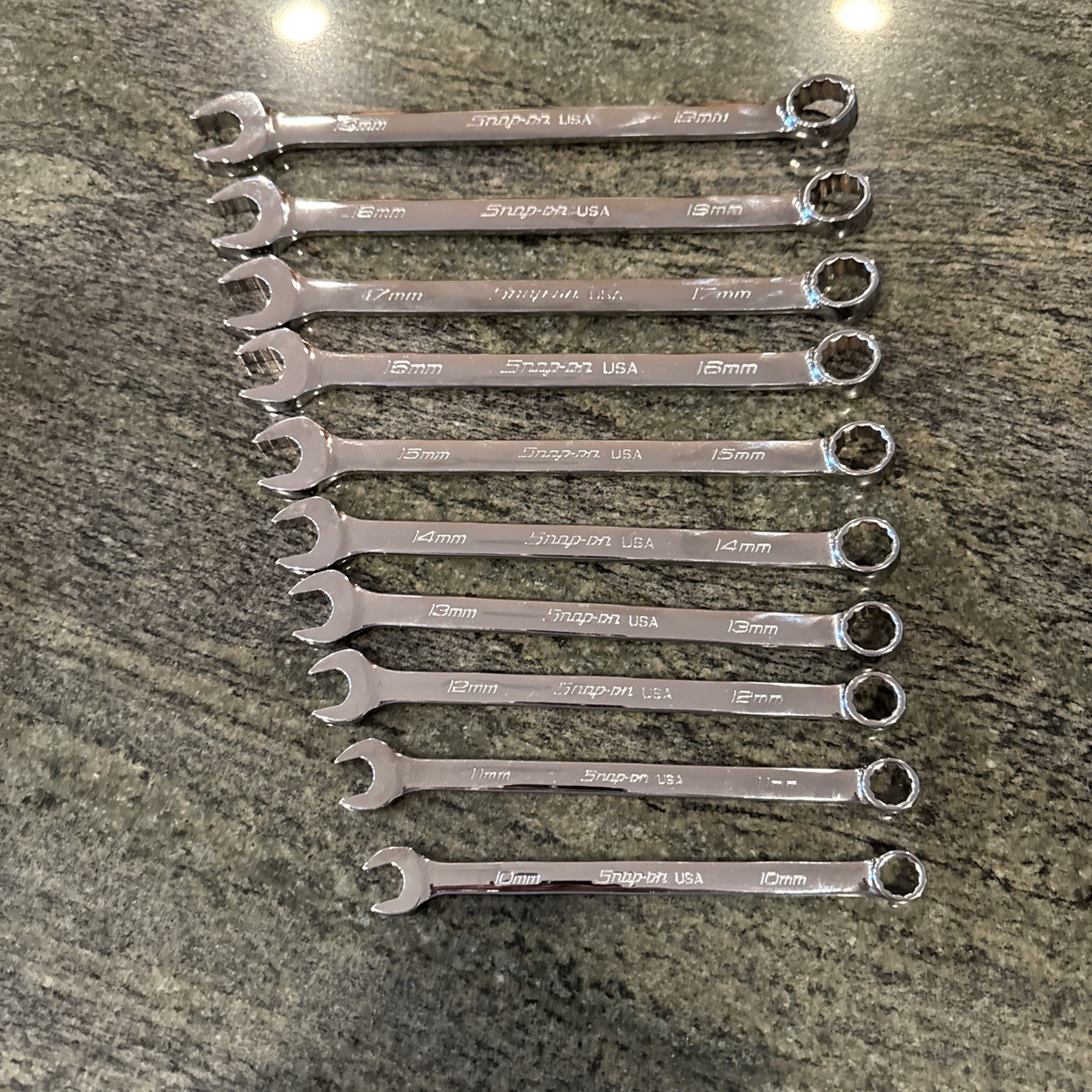 Snap-On soexm710 10-piece metric flank drive plus combination wrench set