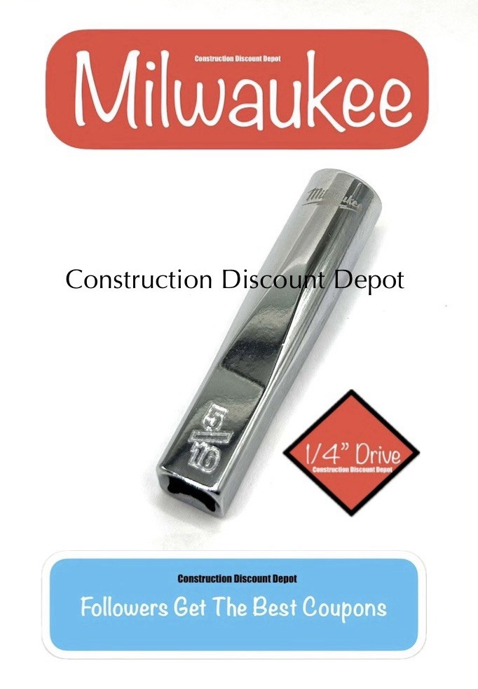 Milwaukee Tool 45-34-9016 1/4″ In. Drive 5/16″ SAE 6-Point Deep Socket