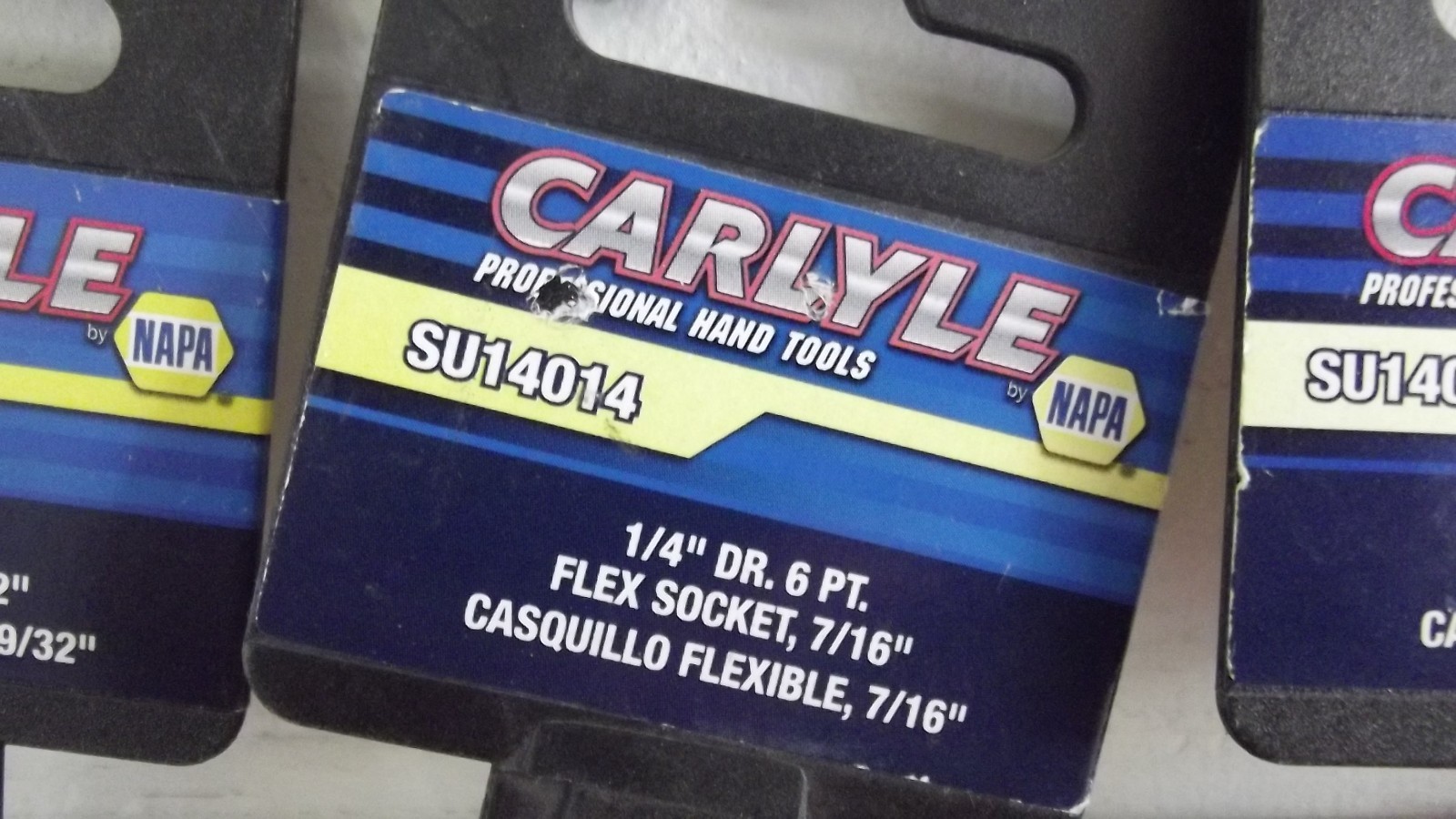 NAPA/CARLYLE 4pcs. 1/4″Dr. 6pt. FLEX Socket Set 3/8″, 7/16″, 9/32″ & 5/16″