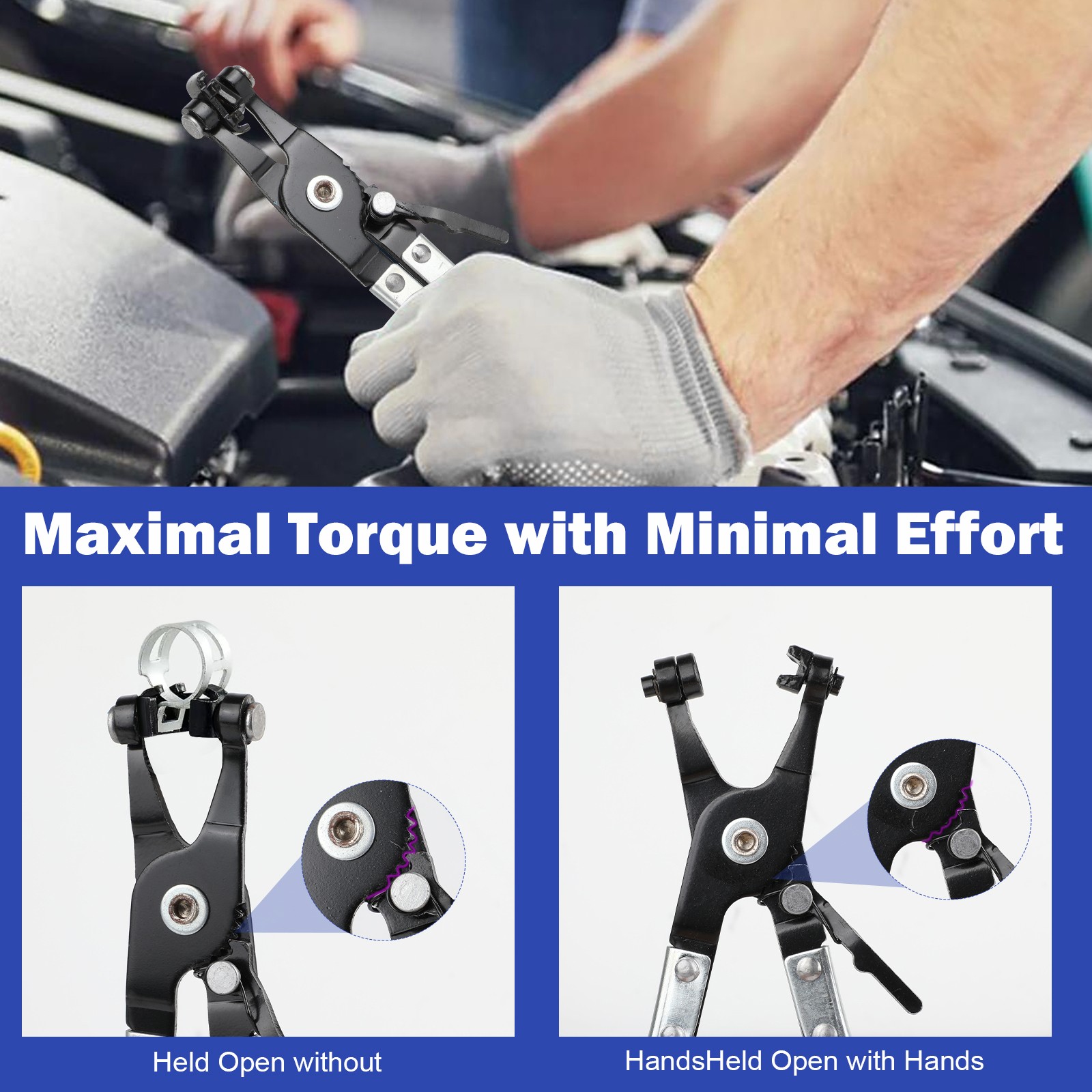 9pc Wire Hose Clamp Clip Pliers Set Swivel Jaw Fuel Oil Water Hose Auto Tool Kit