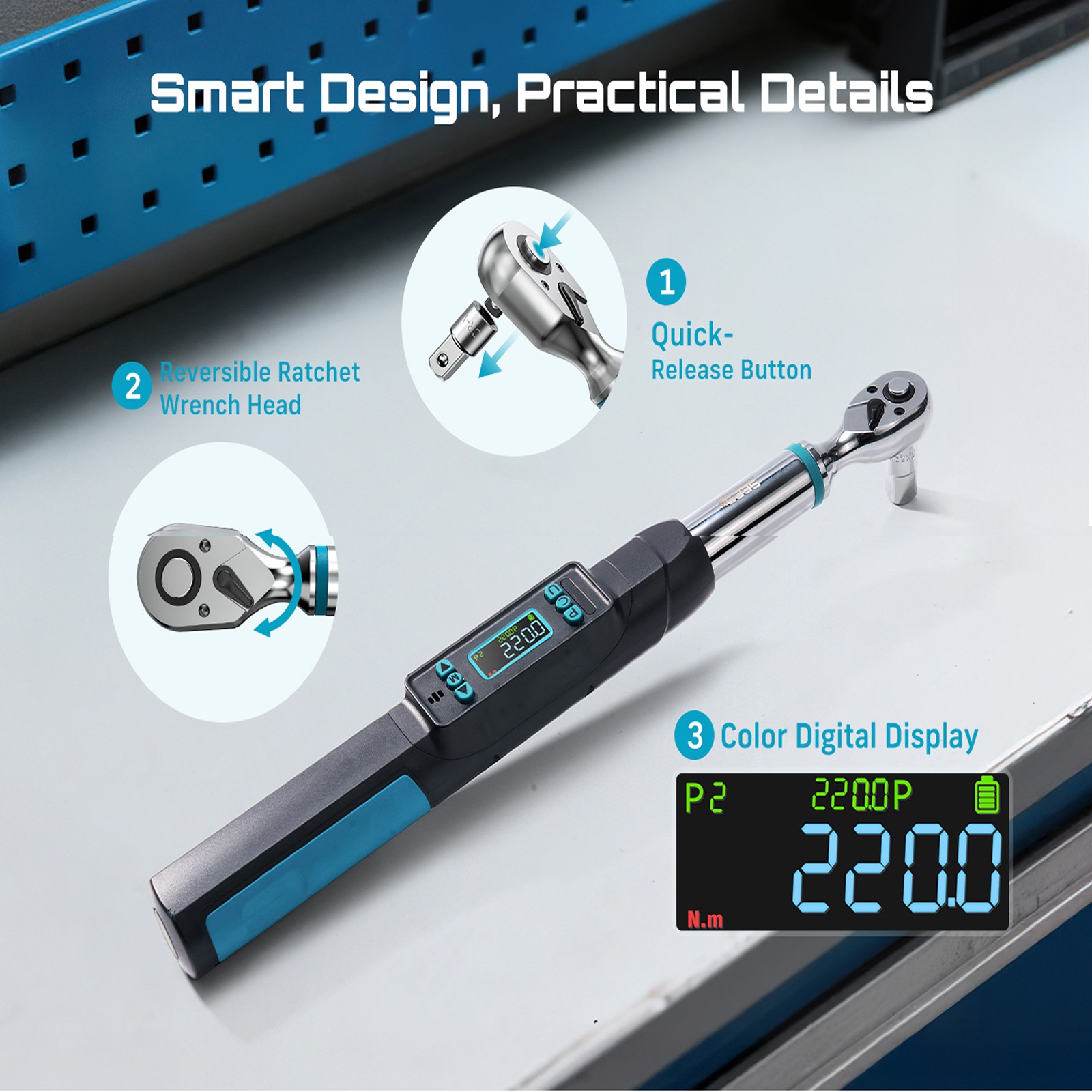 Seesii 1/2″&3/8» Digital Torque Wrench Combo 3/8″ 0–220 Nm & 1/2» 17-340 nm