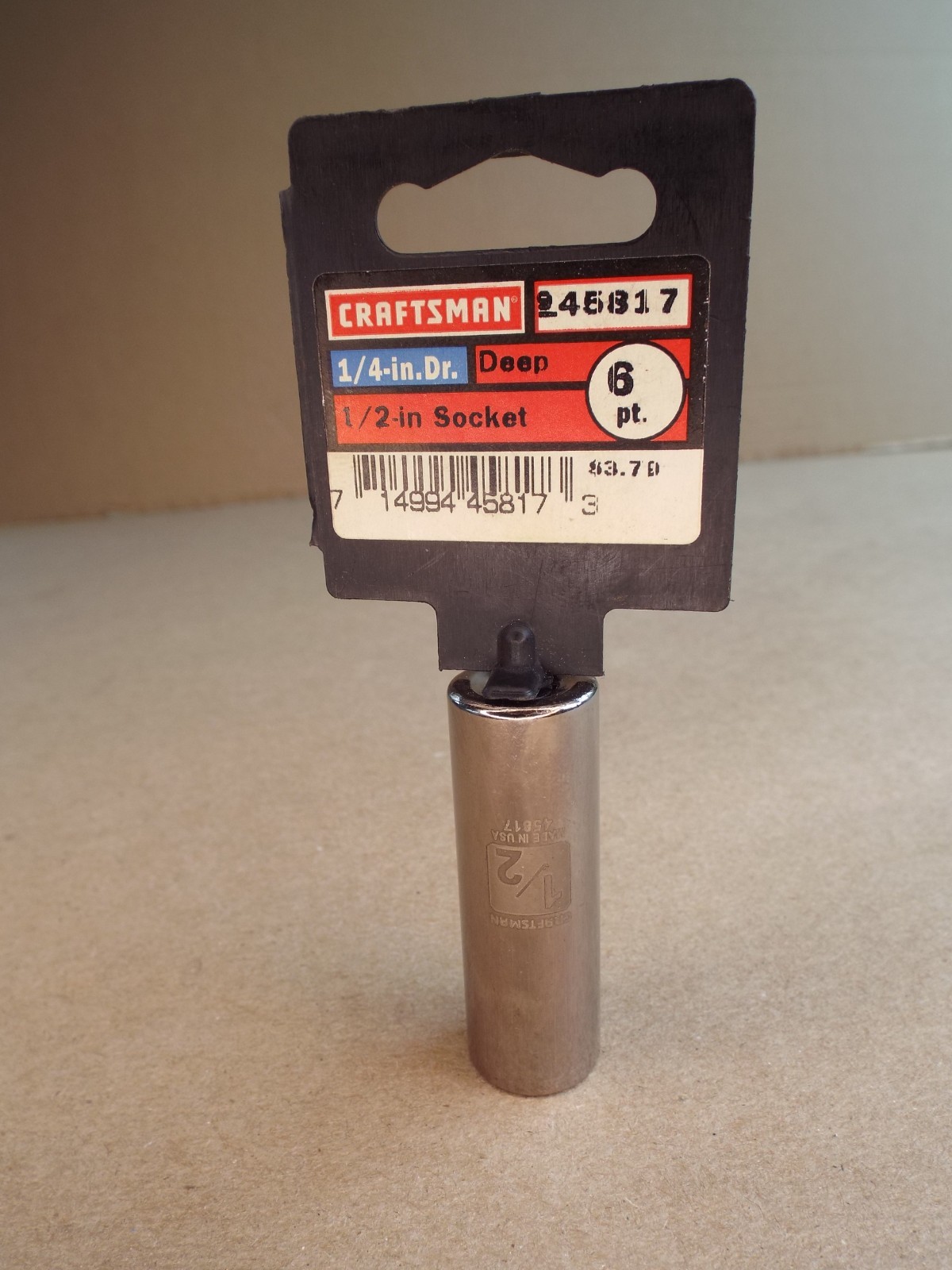 VTG NOS New Other Craftsman 1/2″ USA Laser Deep Socket 1/4″ Dr 6 Pt Nice! (Read)