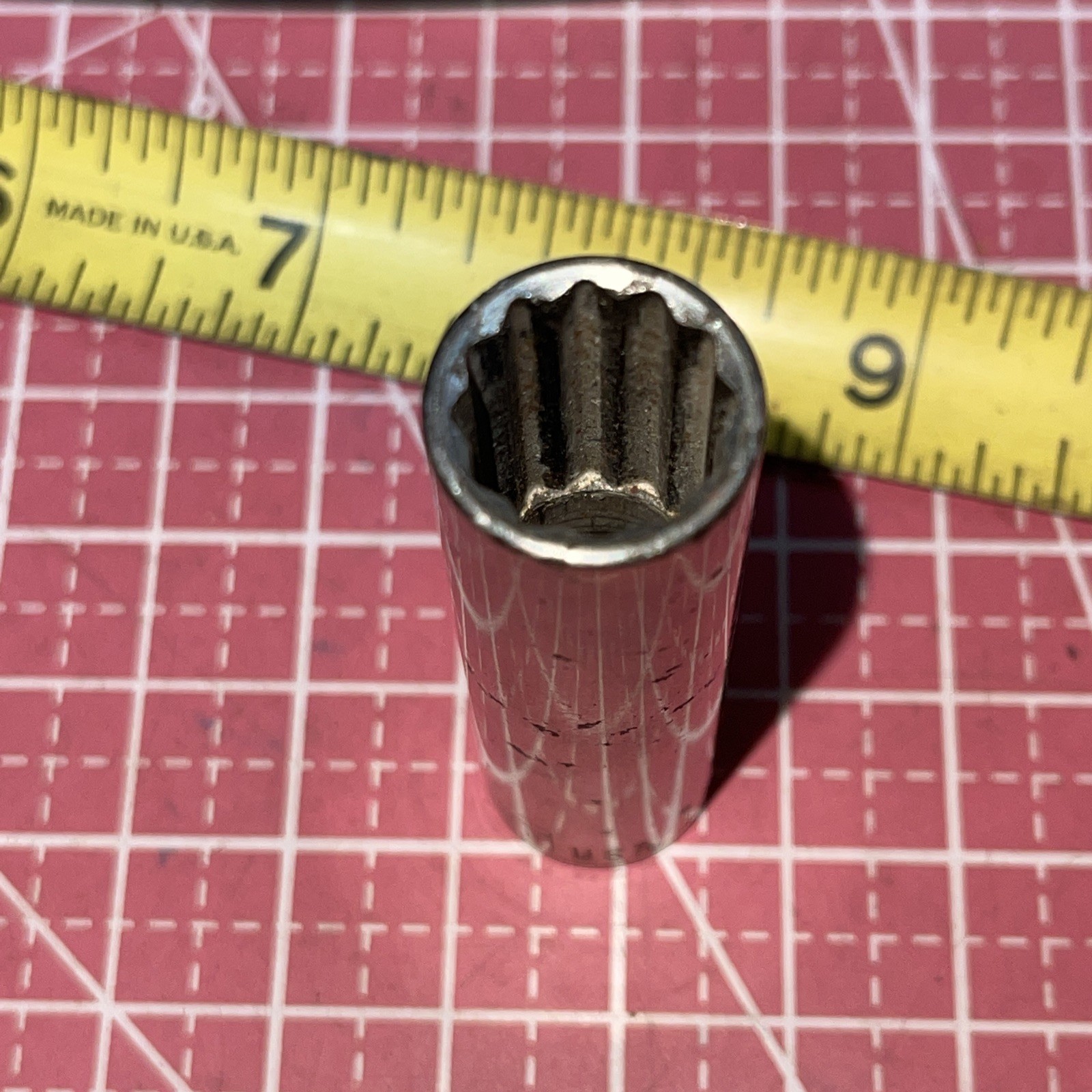 Vintage Allen USA 11260 1/2 In SAE 3/8 Drive 12 Point Deep socket 1/2” 3/8”