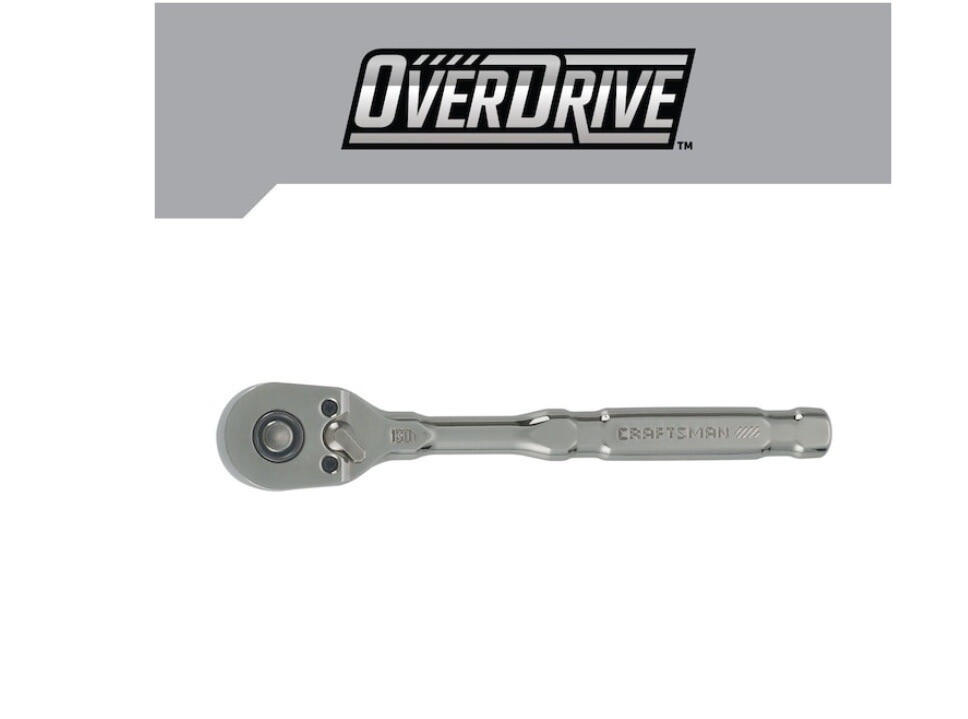 Craftsman Overdrive 180-Tooth 1/4-in Drive Gunmetal Chrome Handle Ratchet
