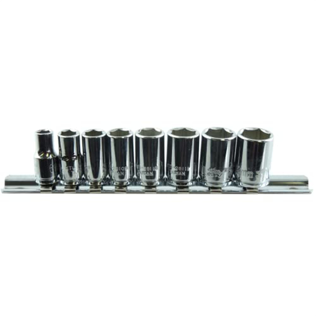 K-Tool 26100 8-pc 1/4″ Drive 6-Point Metric Short Chrome Socket Set