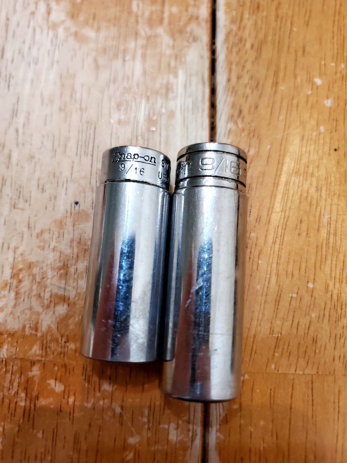 Snap On 1/4 3/8 Drive 9/16 6PT Deep Sockets Lot Of 2