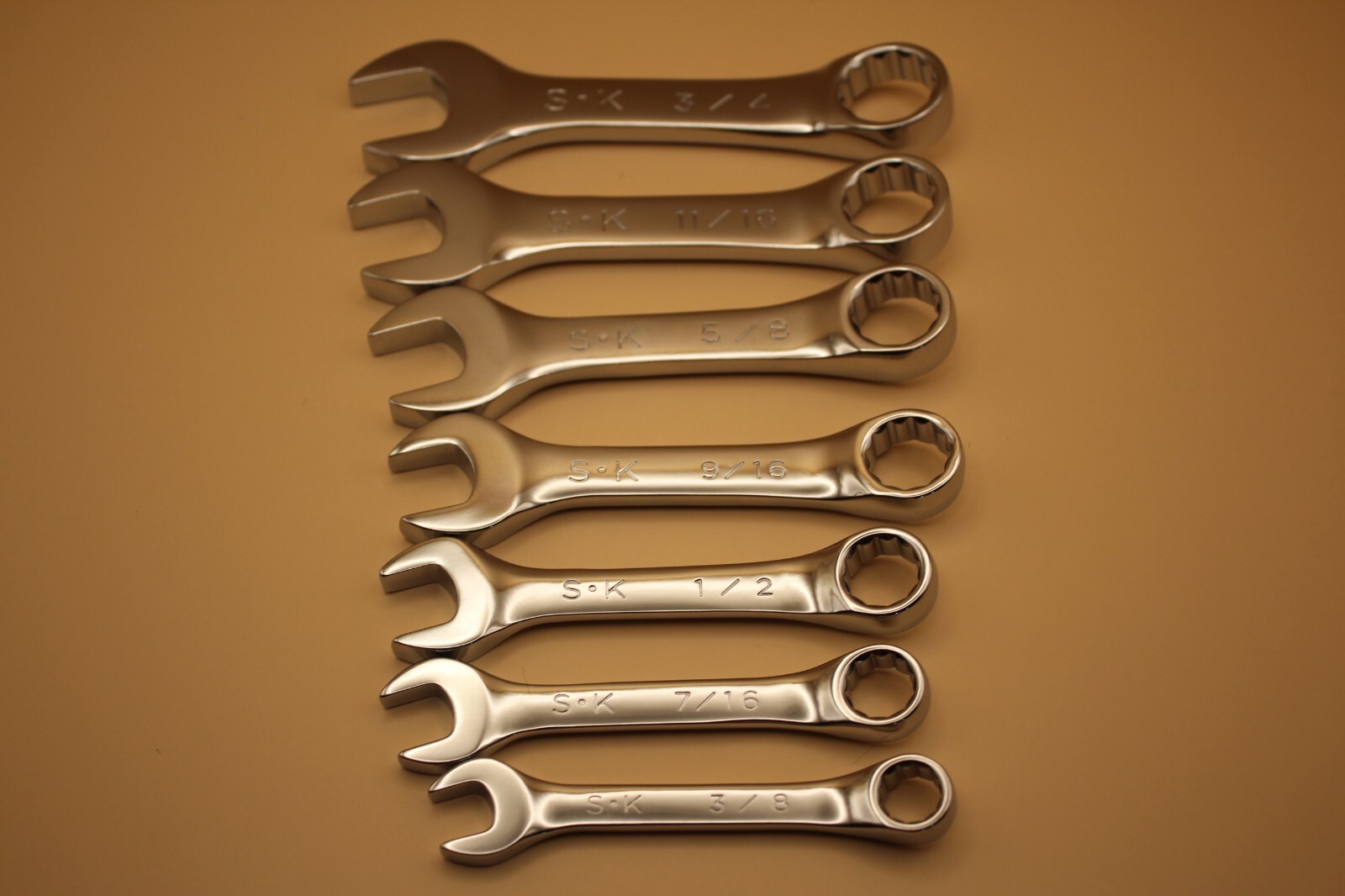 SK 7 Piece 12 Point SAE SHORT Wrench Set SK Professional Tools LIFETIME WARRANTY