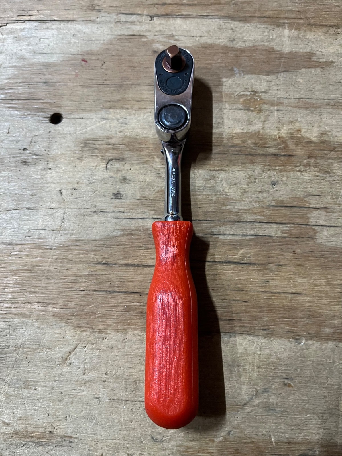 Proto 1/4 Drive 4757L Indexable Ratchet Red Handle