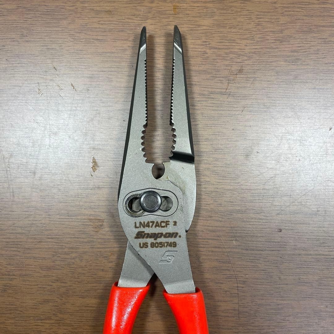 Snap-on LN47ACF Orange 9″ Talon Grip Long Nose Slip Joint Pliers [Used]